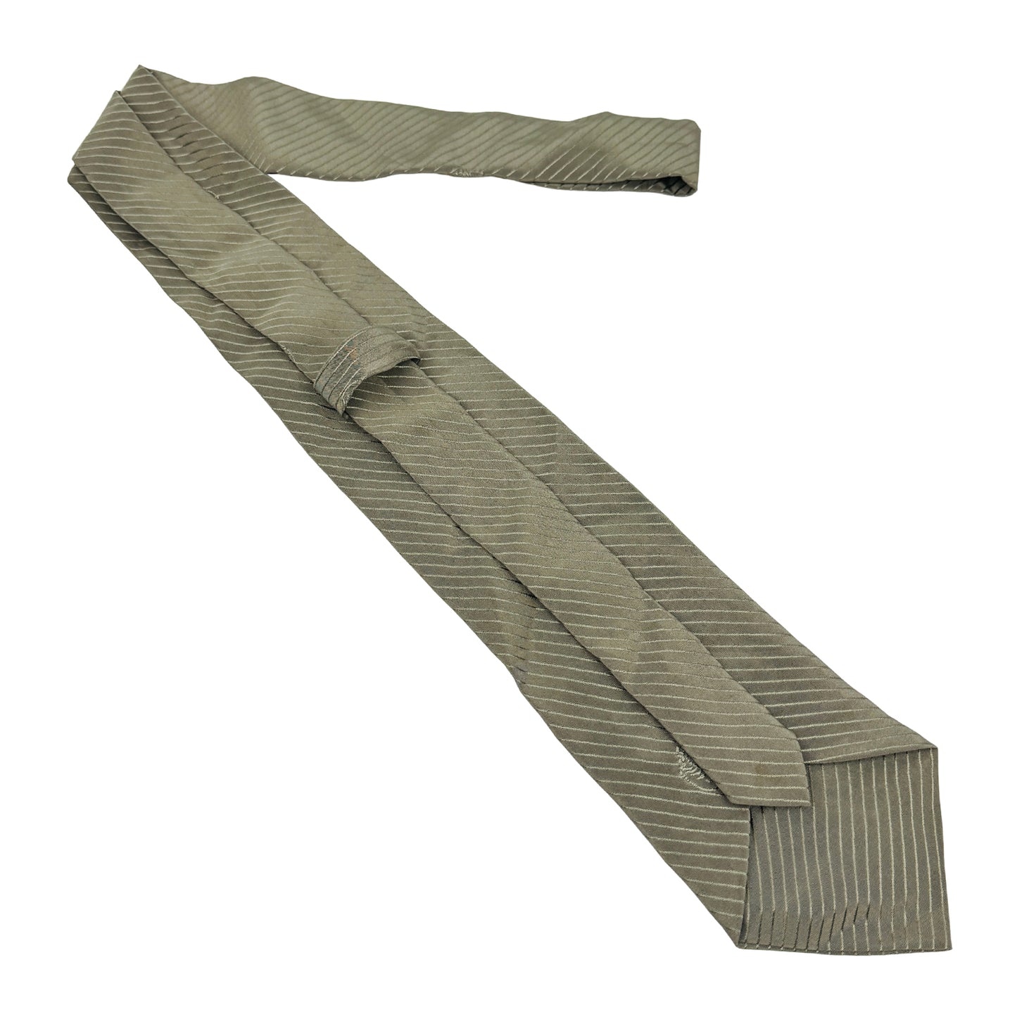 Versace Khaki Green 'Diagonal Stripes' Silk Tie (Size Regular)