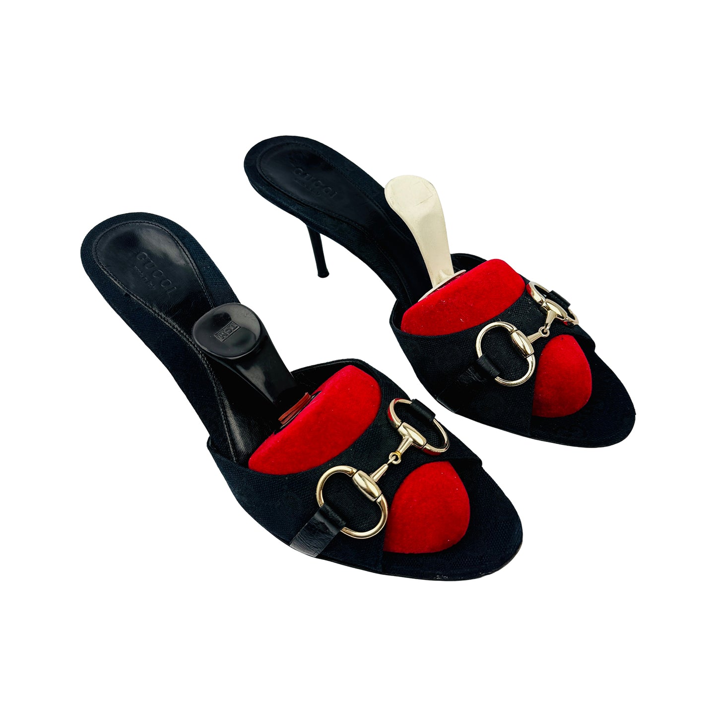 Right Side image of Gucci Women's Black Horsebit Detail Heels (Size 39/39.5)