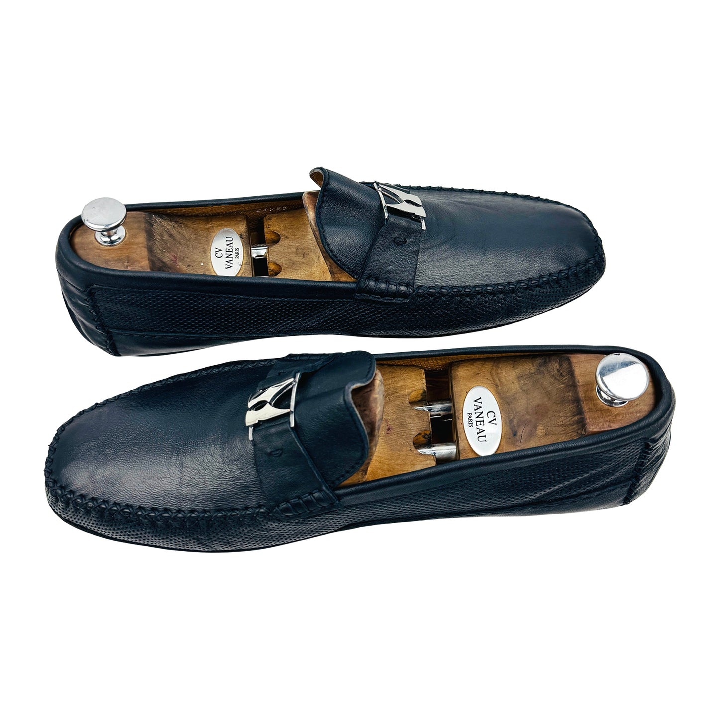 Moreschi Men's Navy Blue Leather Loafers (Size 45/45.5) - 44034