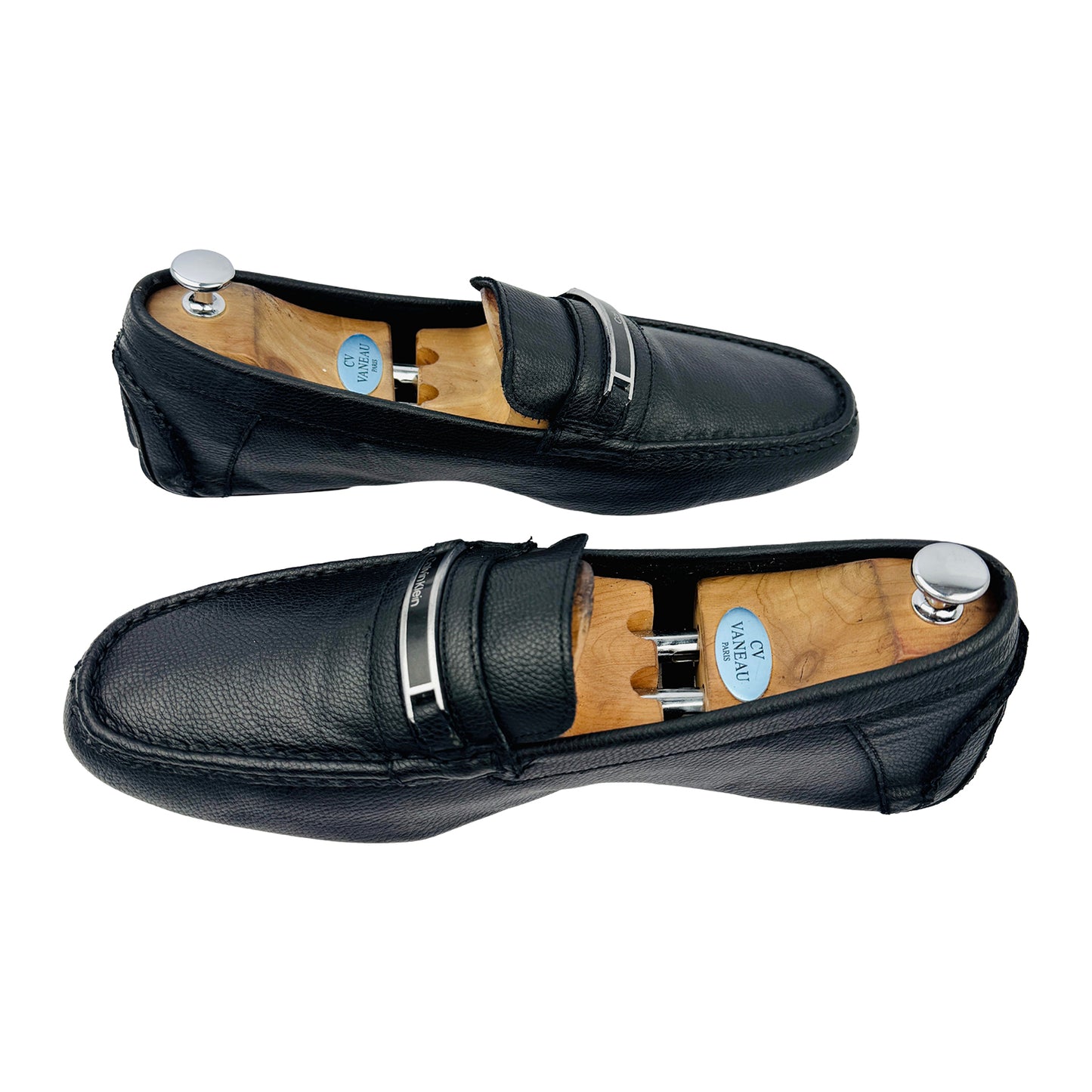 Calvin Klein Merver Black Pebbled Leather Loafers (Size 45.5/46) - CMMERVE-R