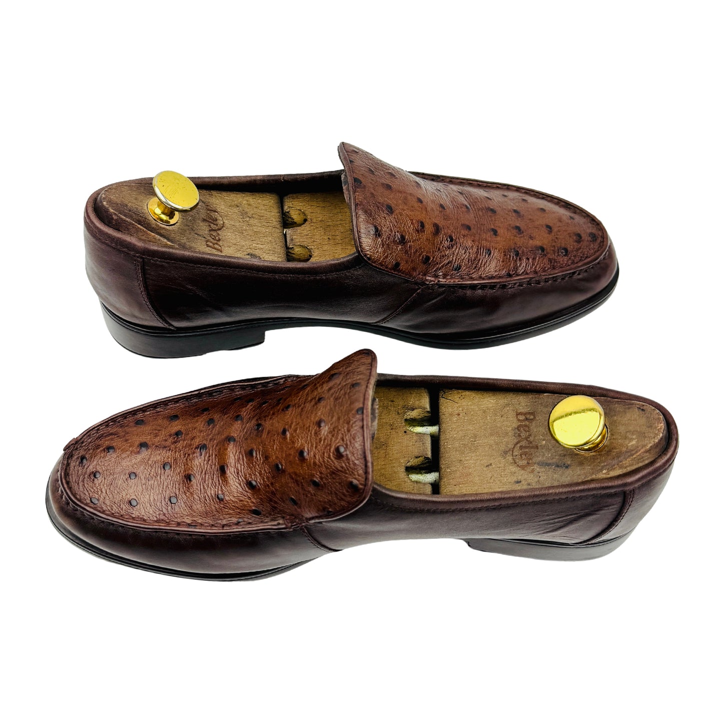 Bullkvie Mahogany Ostrich Leather Loafers (Size 42.5)