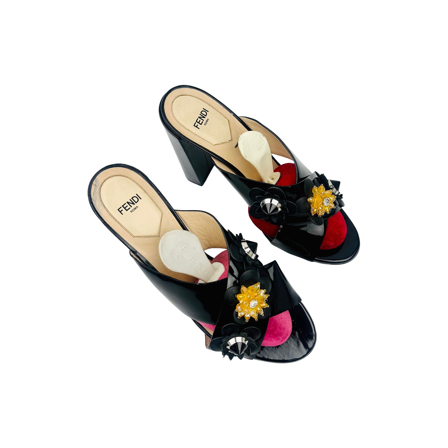 Fendi Women's Flowerland Patent Leather Heels (Size 39)