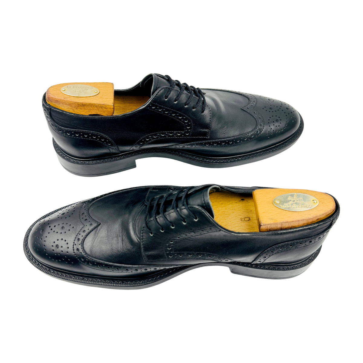 Tods Black Leather Wingtip Brogue Derby Shoes (Size 41.5)