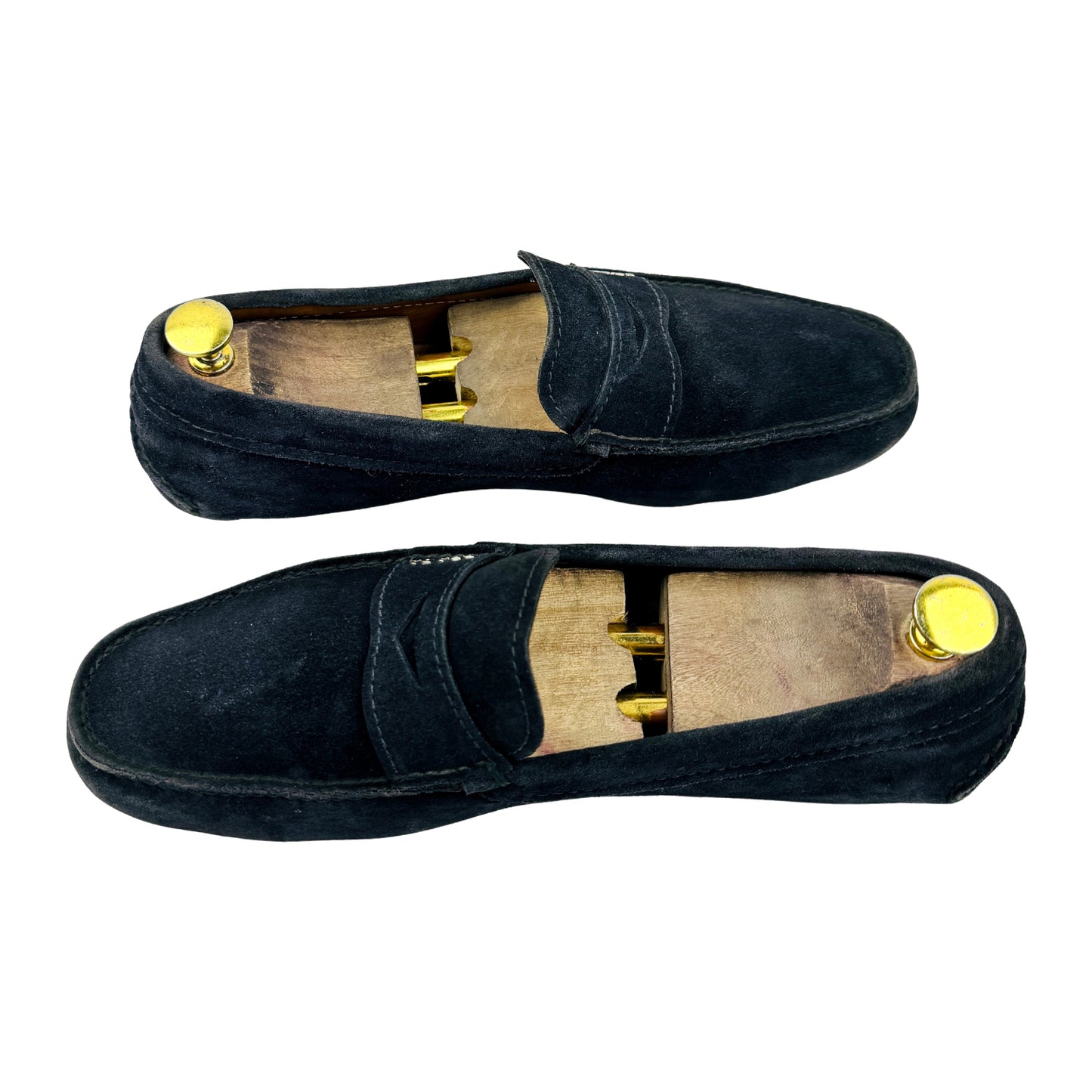 Prada Navy Blue Leather Driving Loafers (Size 42)