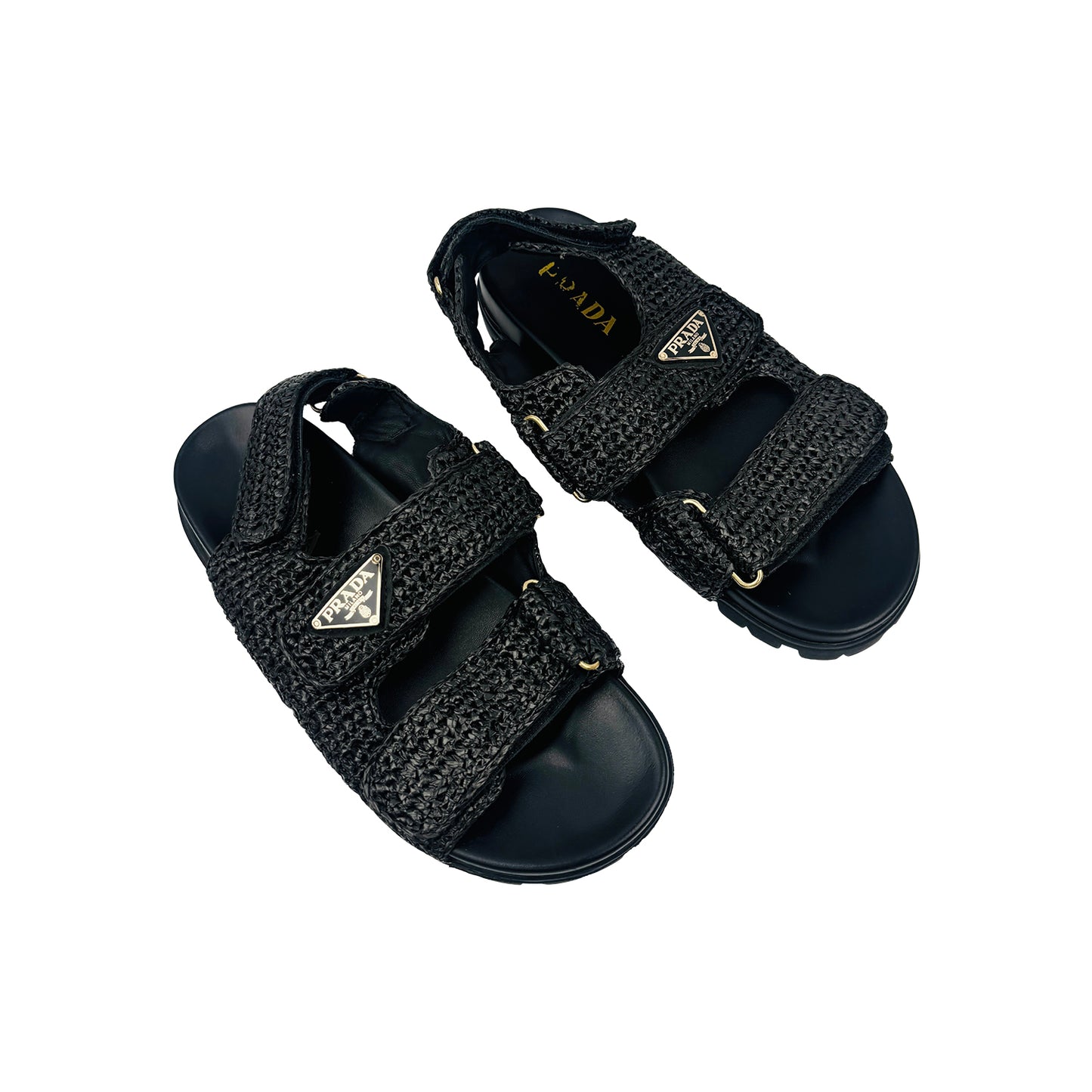 Prada Black Viscose yarn SlingBack Sandals (Size 40)