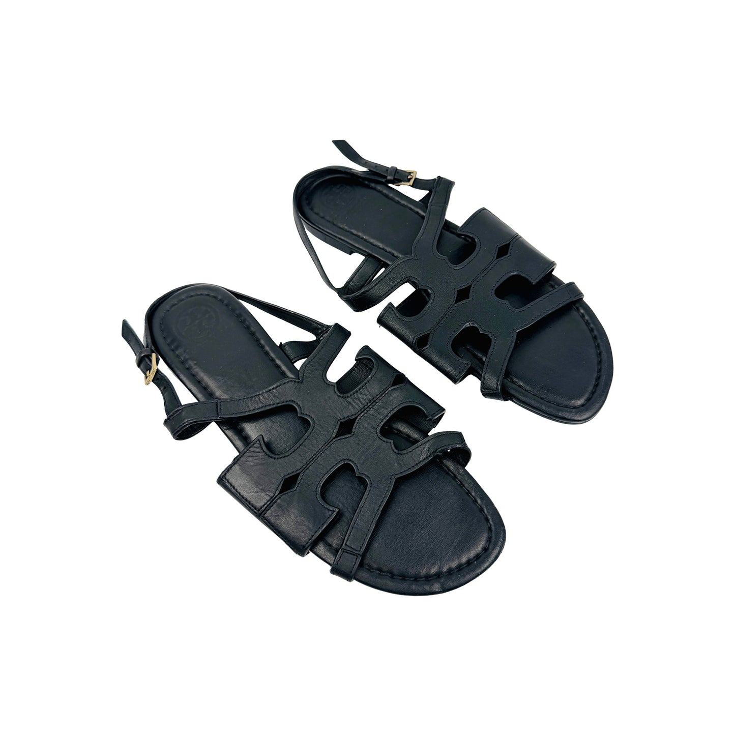 Tory Burch Women's Black Leather Sandals (Size 37.5)