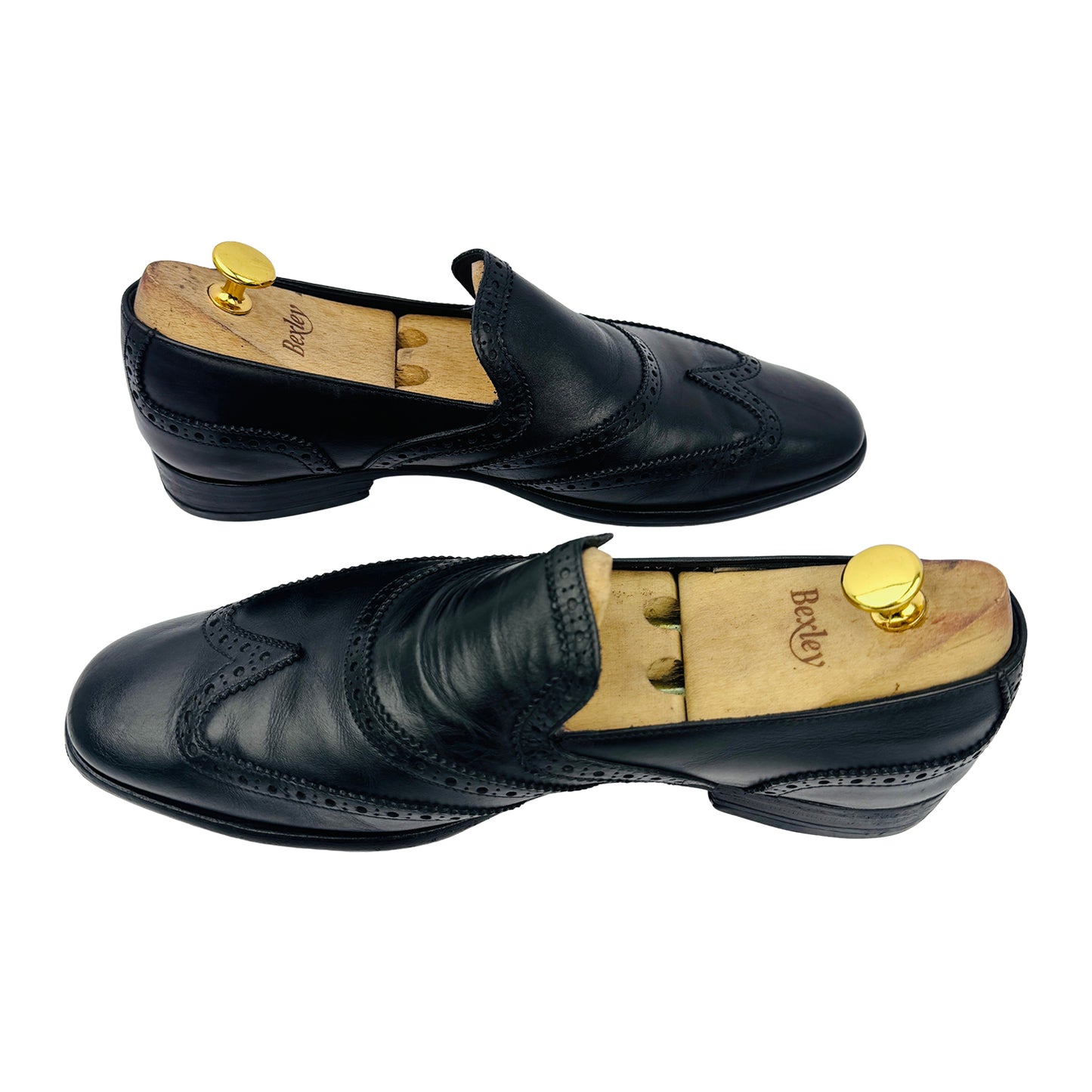 Salvatore Ferragamo Beltramo Wingtip Brogue Black Loafers (Size 42)