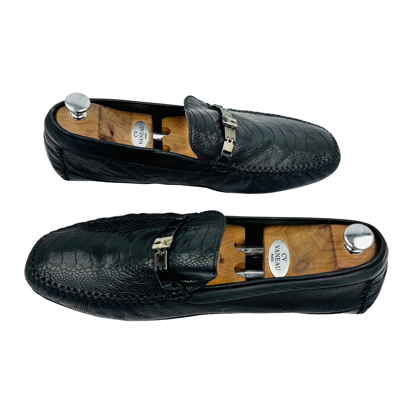 Moreschi Men's Black Croc Embossed Loafer (Size 45)