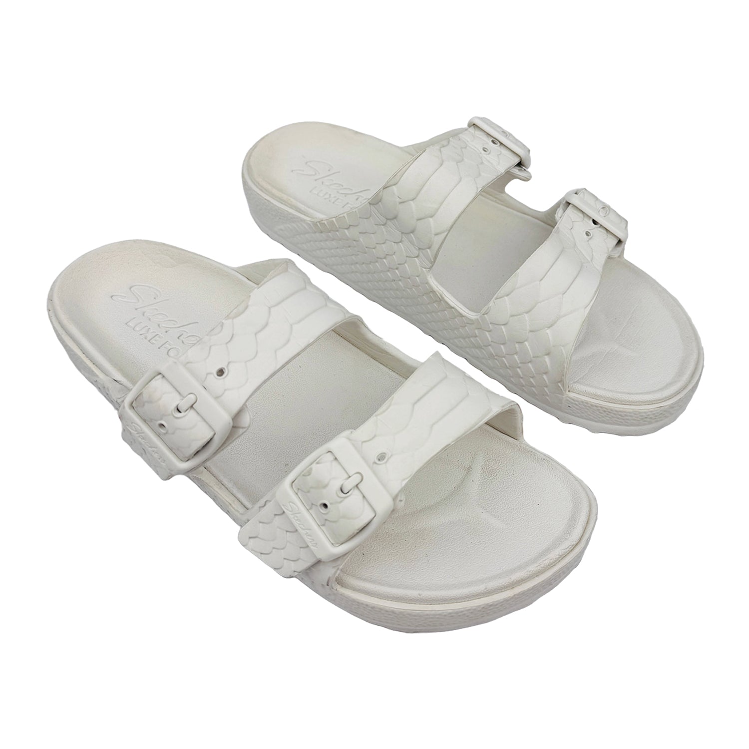 Right Side image of Skechers Women's Arch Fit Slippers (Size 38/39) - 111378 WHT