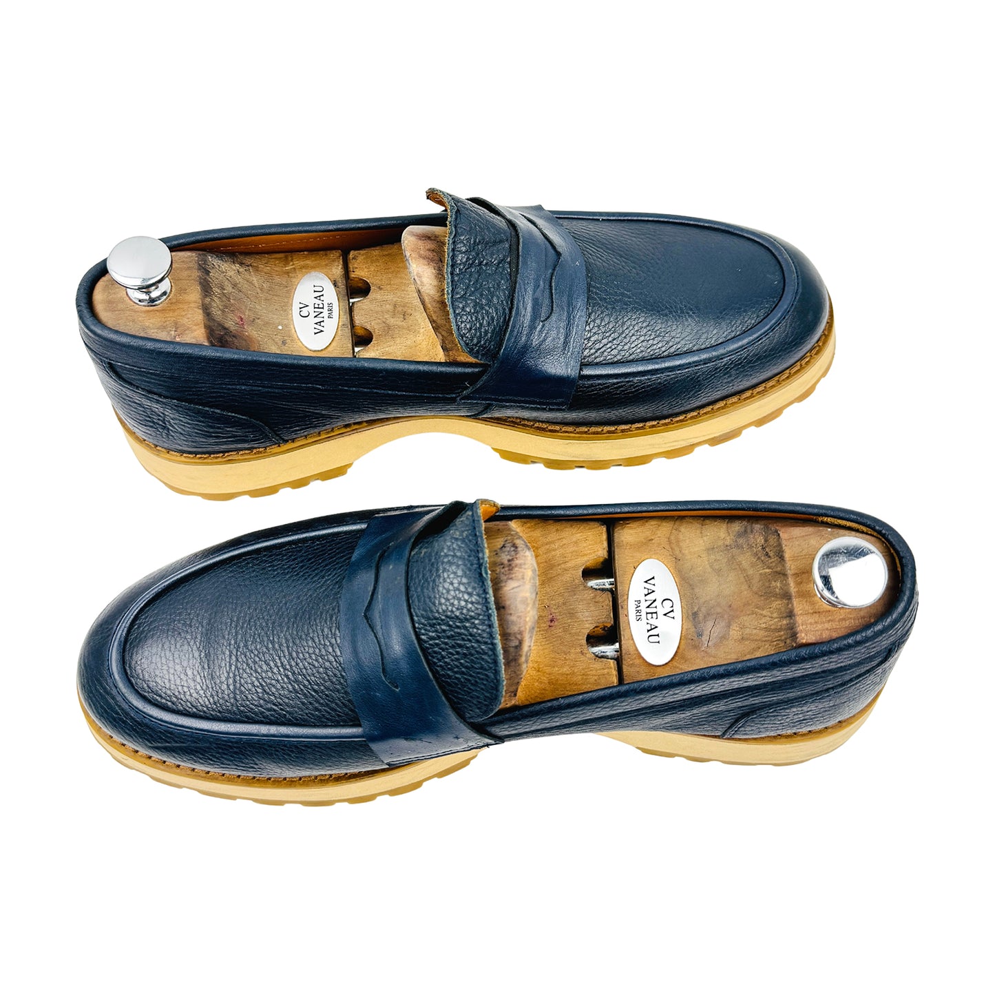 Valmenti Men's Navy Leather Loafers (Size 44)