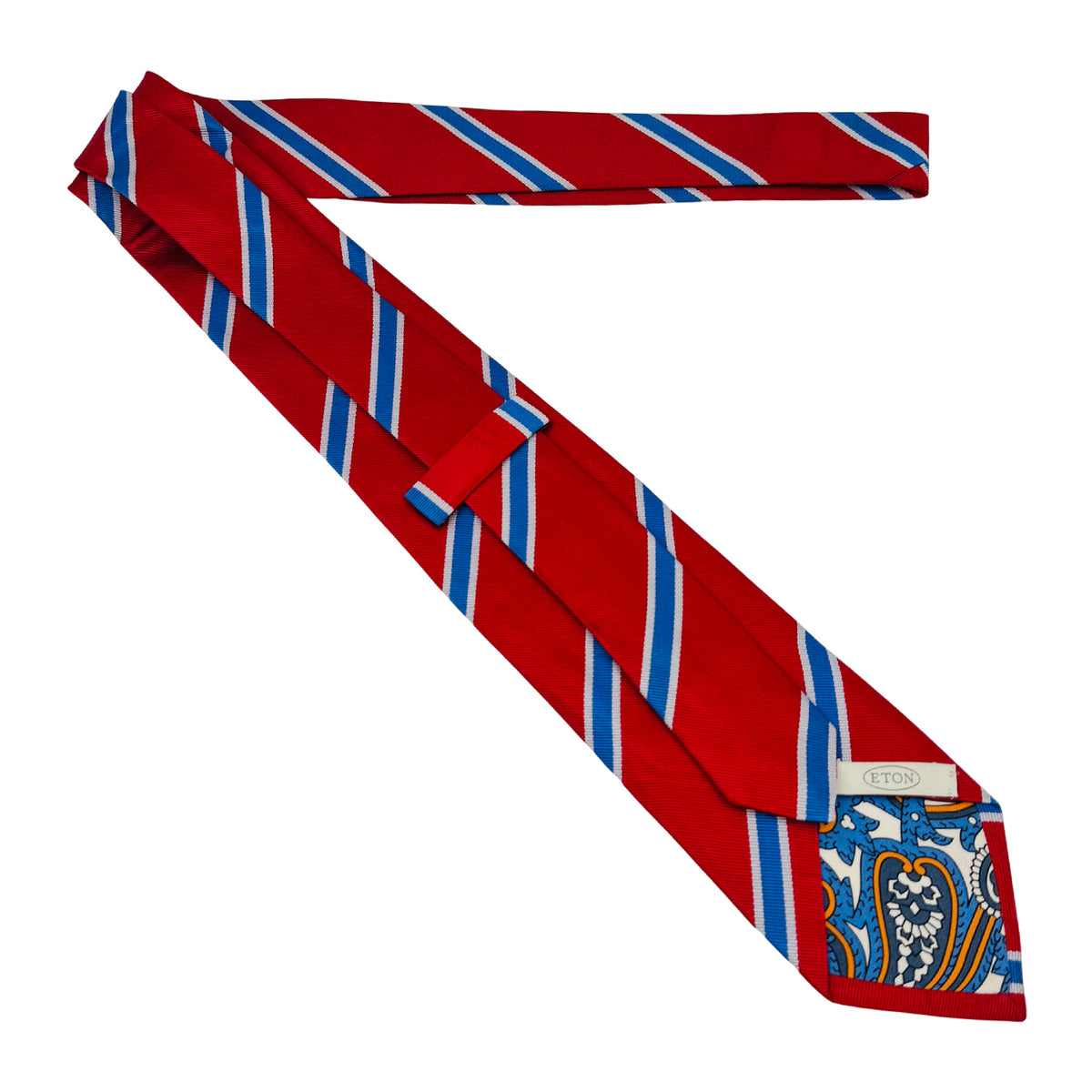 Eton Red Blue Diagonal Stripes Tie (Size Regular)