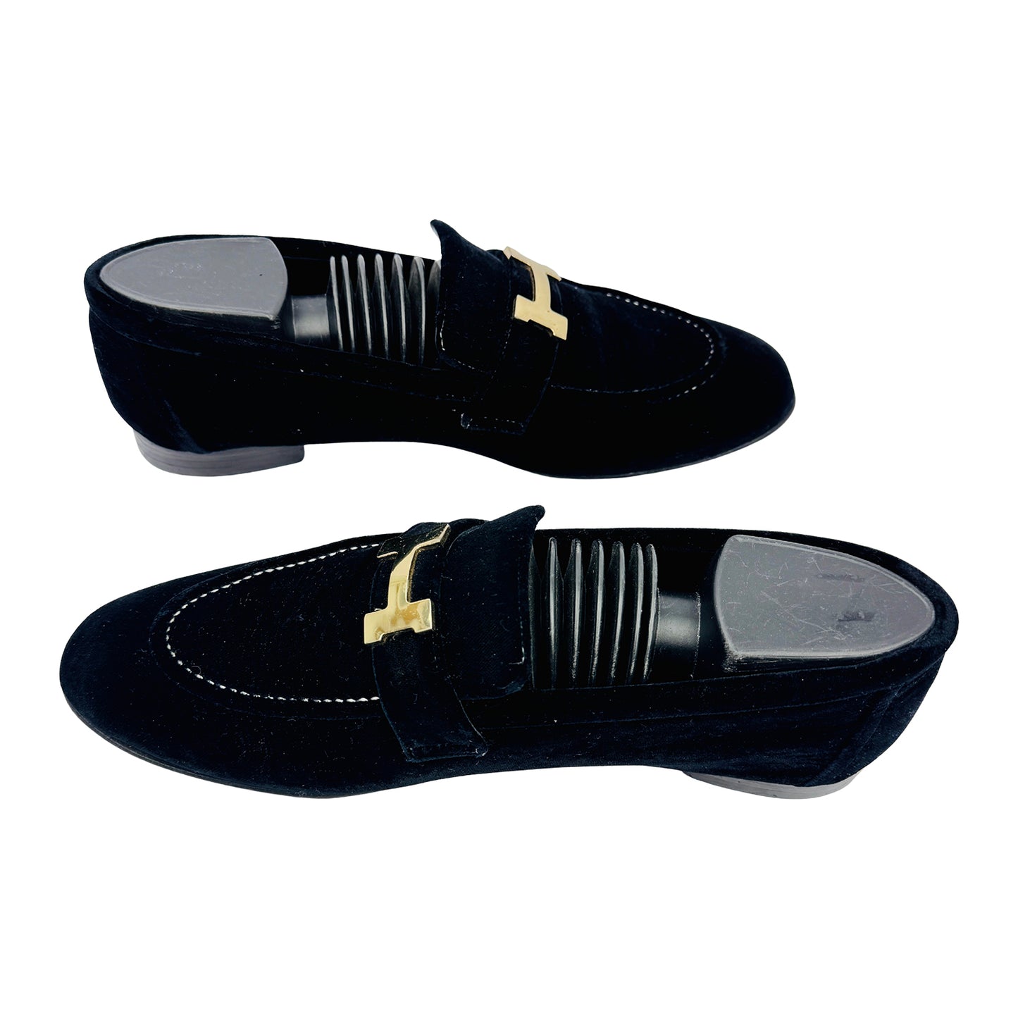 Hermes Men's Permabrass Plated 'H' Detail Loafers (Size 40.5/41)