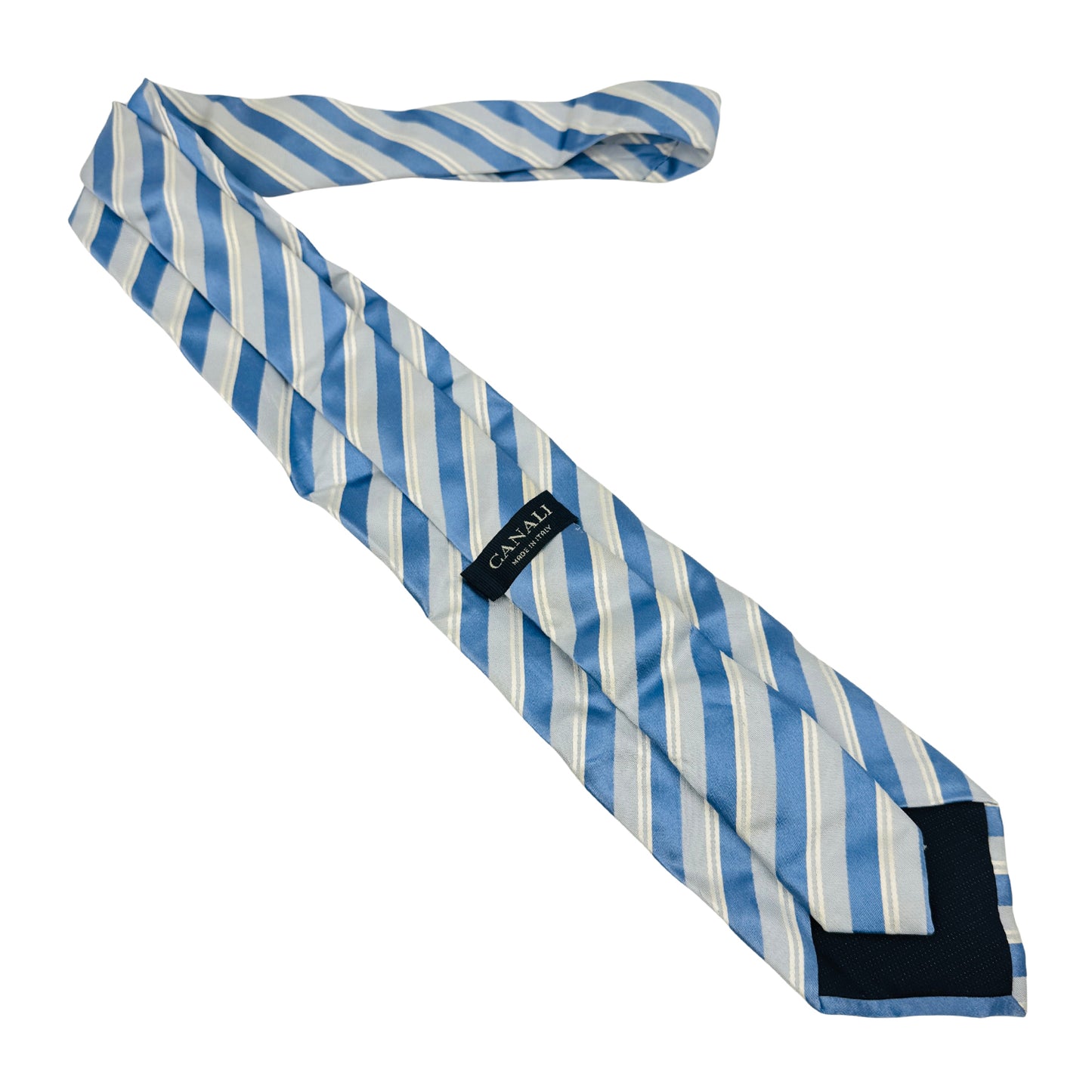 Canali Blue 'Stripes' Silk Tie (Size Regular)