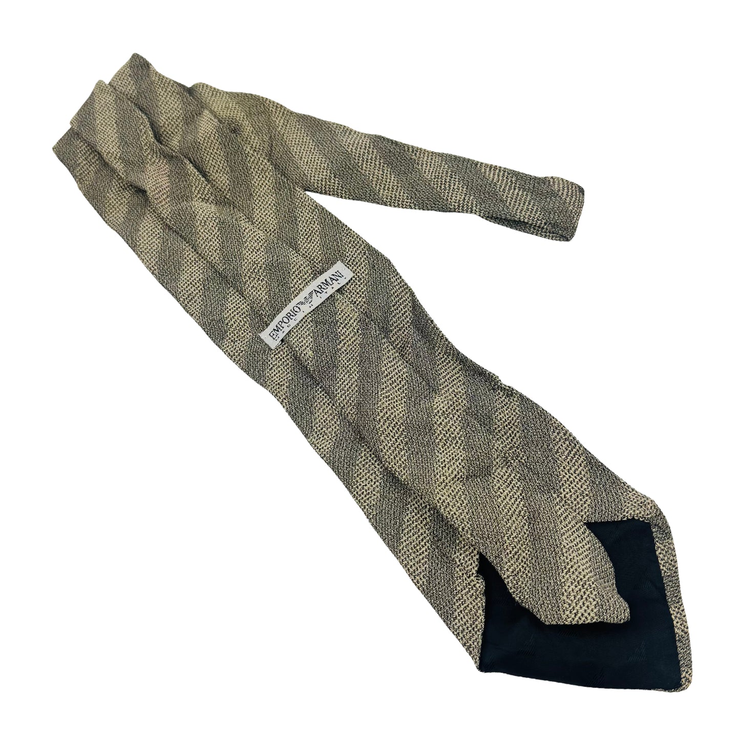 Emporio Armani Beige 'Diagonal Stripes' Tie (Size Regular)