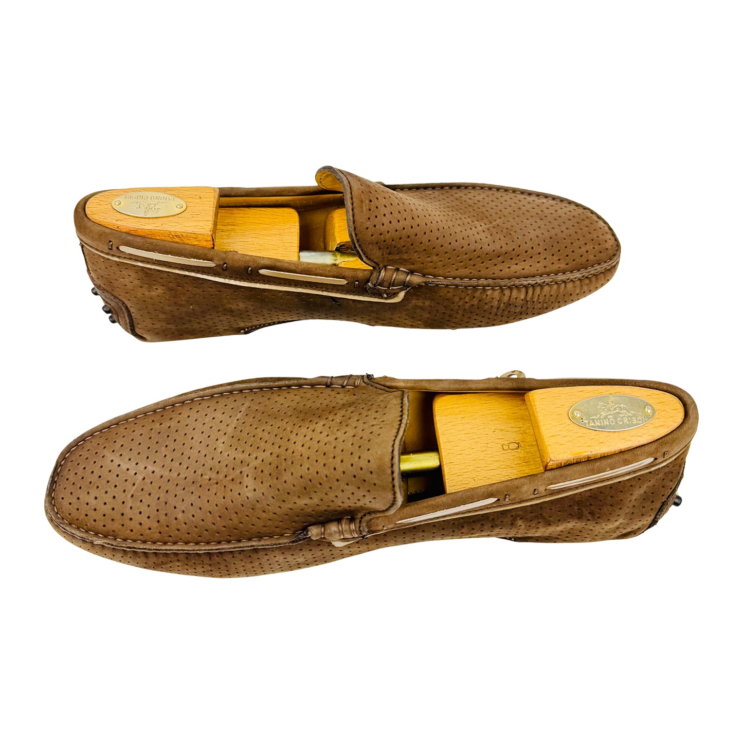 Patrizio Dolci Brown Italian Handmade Suede Loafers (Size 45)