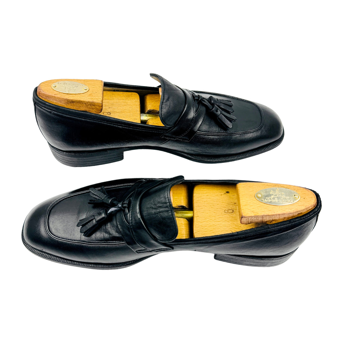 Bally Royal Style Flex Black Leather Tassel Loafers (Size 42)