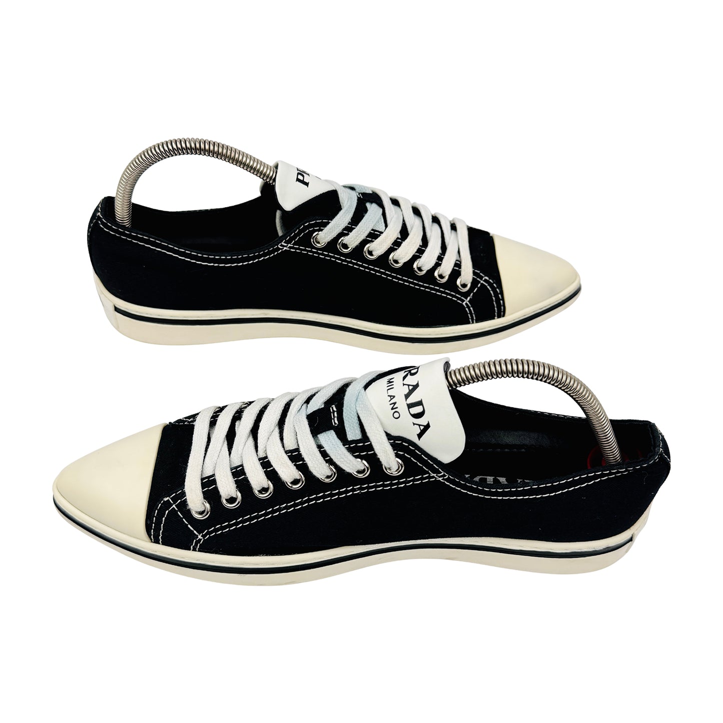 Prada Canvas Pointer Toe Low-Top Sneakers (Size 35/36) - 1E613M