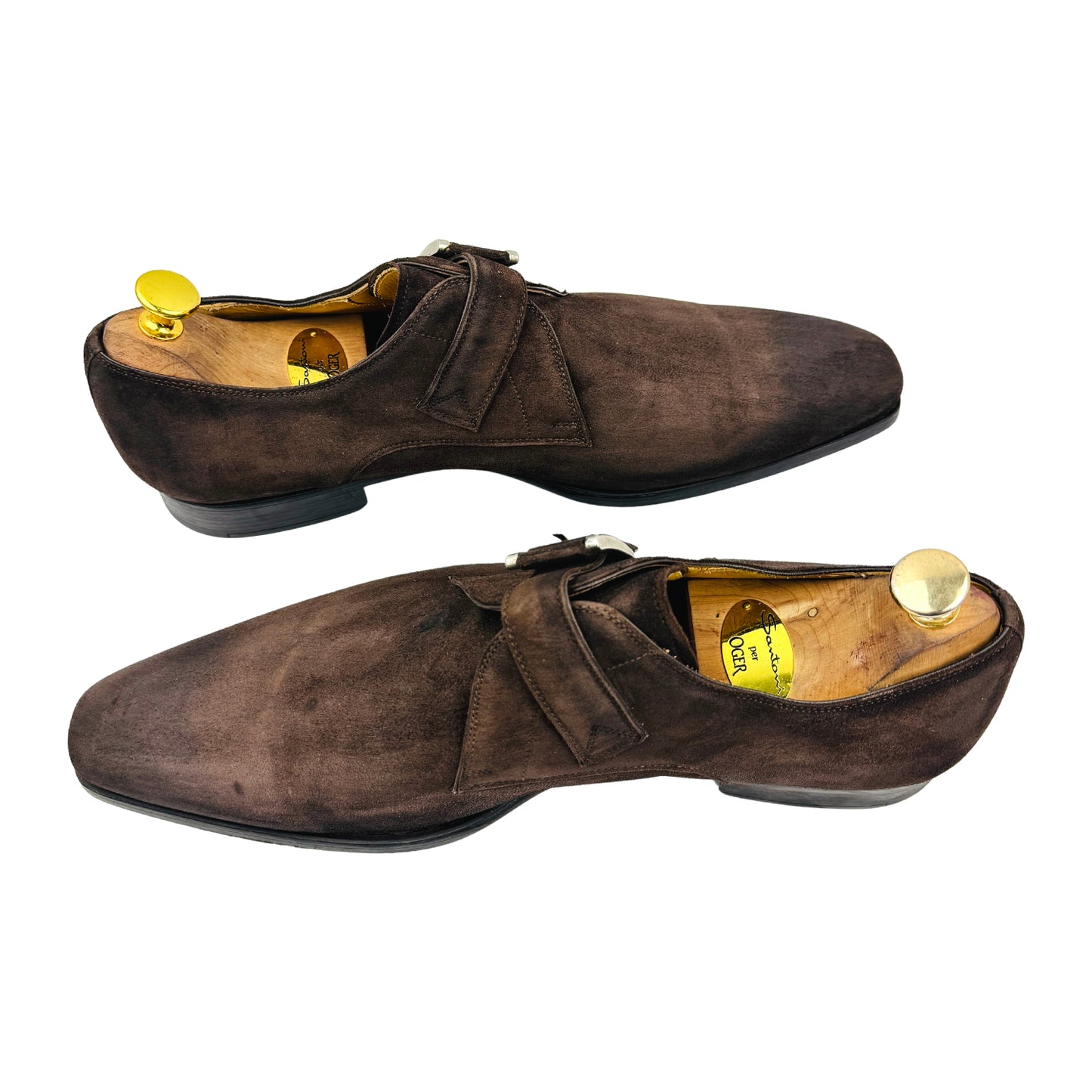 Magnanni Men's Suede Monk Strap Shoes (Size 44/44.5)