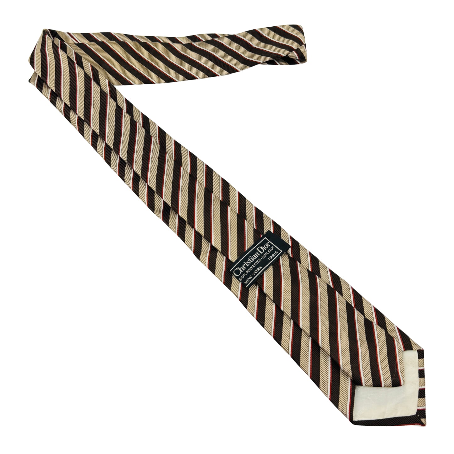 Christian Dior Men's Brown 'Diagonal Stripes' Tie (Size Regular)