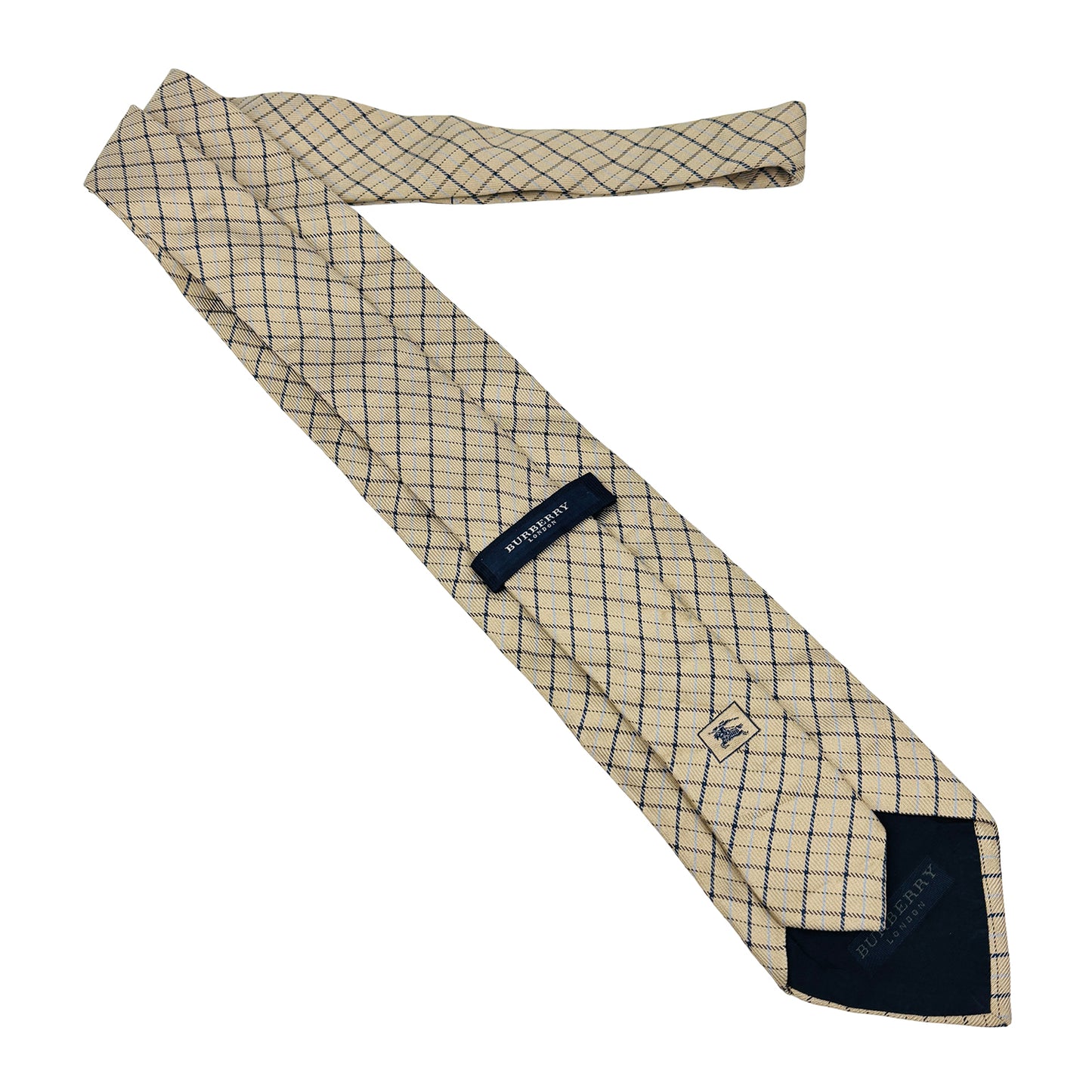Burberry Beige 'Grid Pattern' Silk Tie (Size Regular)