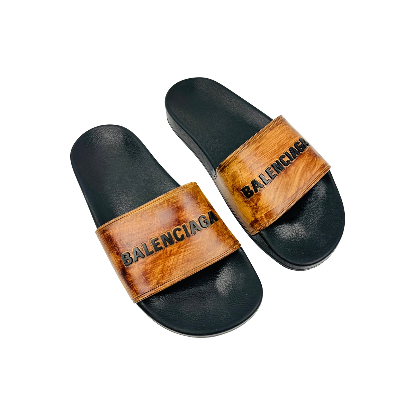 Balenciaga Pool 'Brown Black' Slides (Size 38)