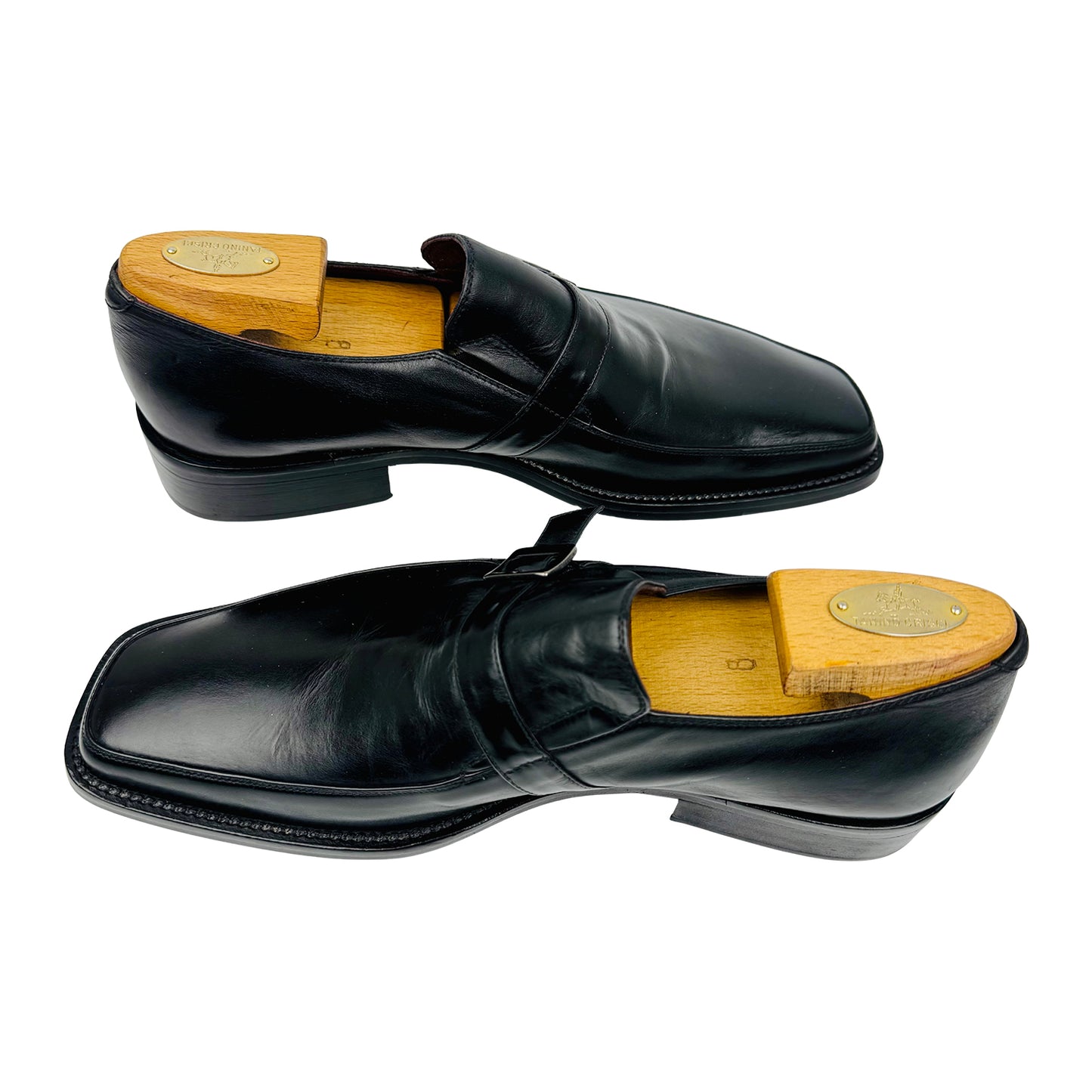 Bella Venezia Black Leather Strap Loafer (Size 41.5/42)
