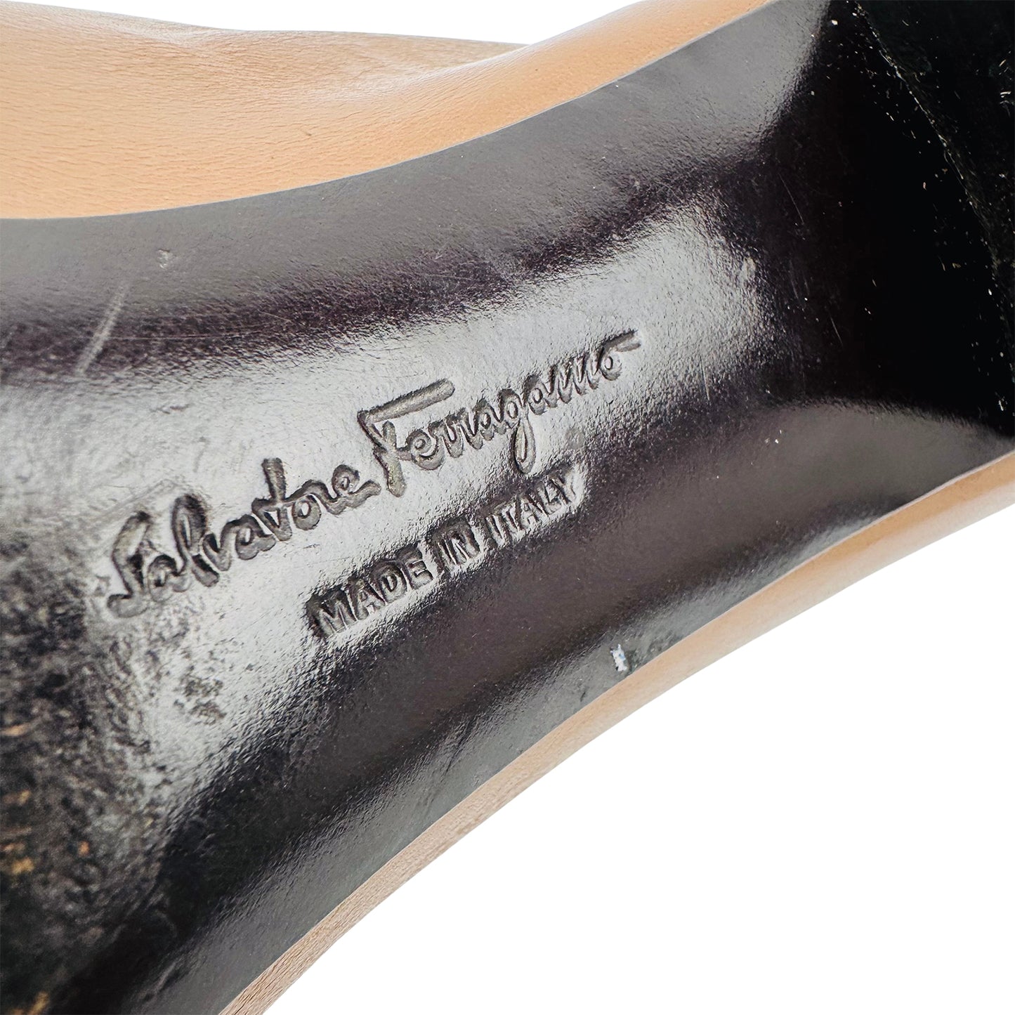 Salvatore Ferragamo Vara Pump Brown Slip-On Shoes (Size 38)