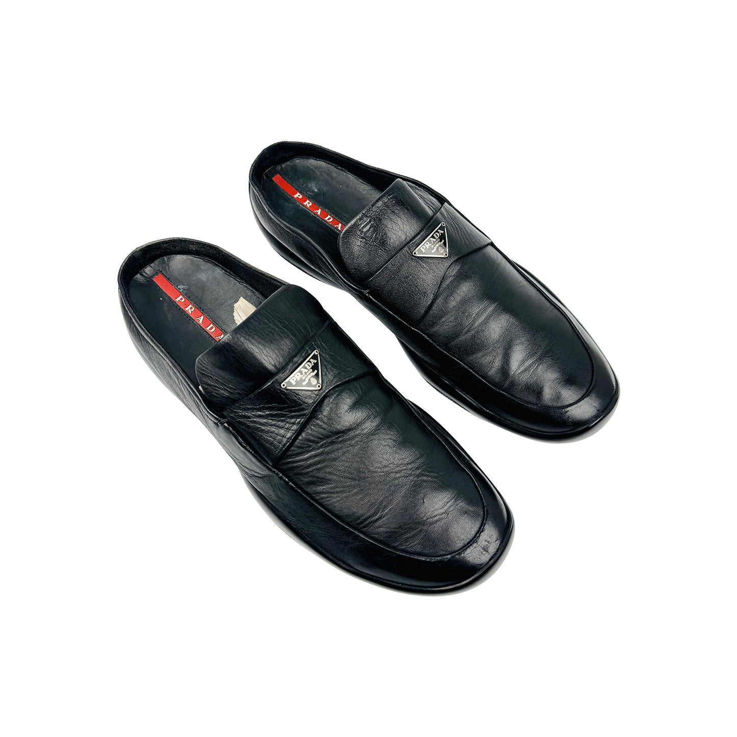 Prada Men's Black Leather Mules (Size 43.5)