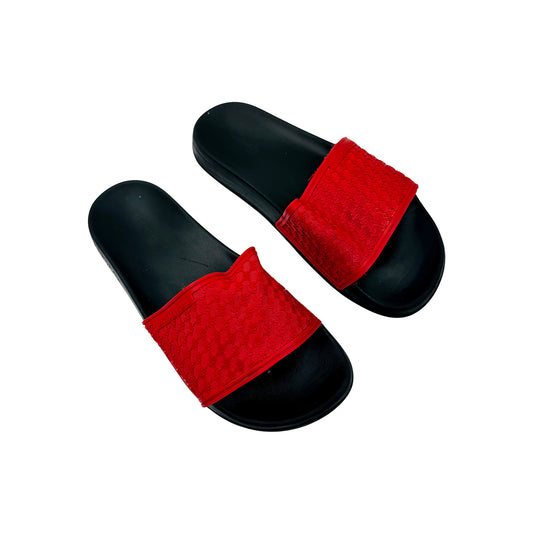 Michael Kors Jase 'Red Black' Slides (Size 37)