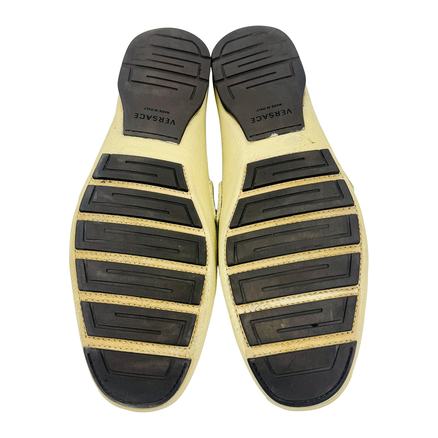 Versace Men's Medusa Beige Leather Loafers (Size 43)