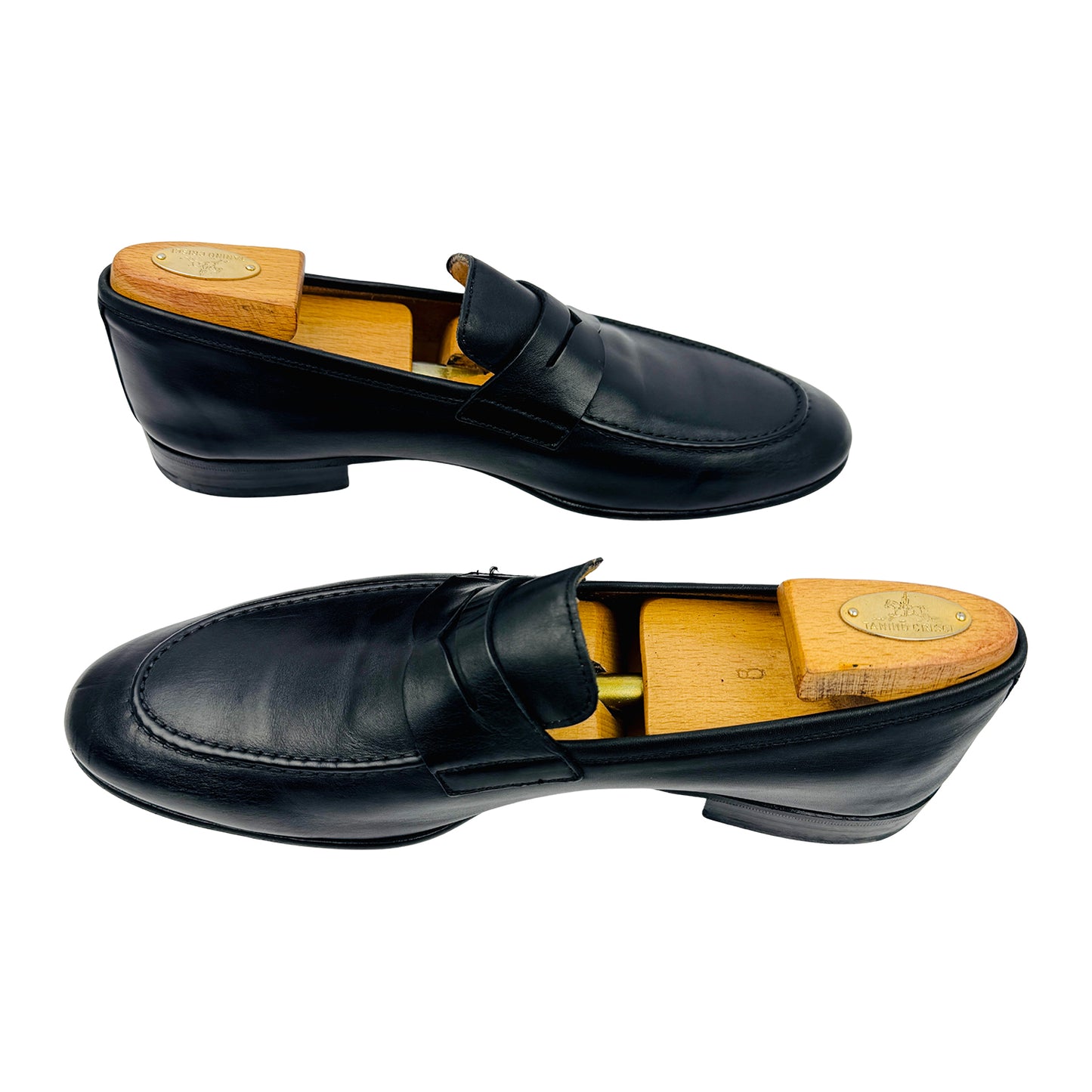 Berwick 1707 Black Penny Loafers (Size 43/43.5) - 5062