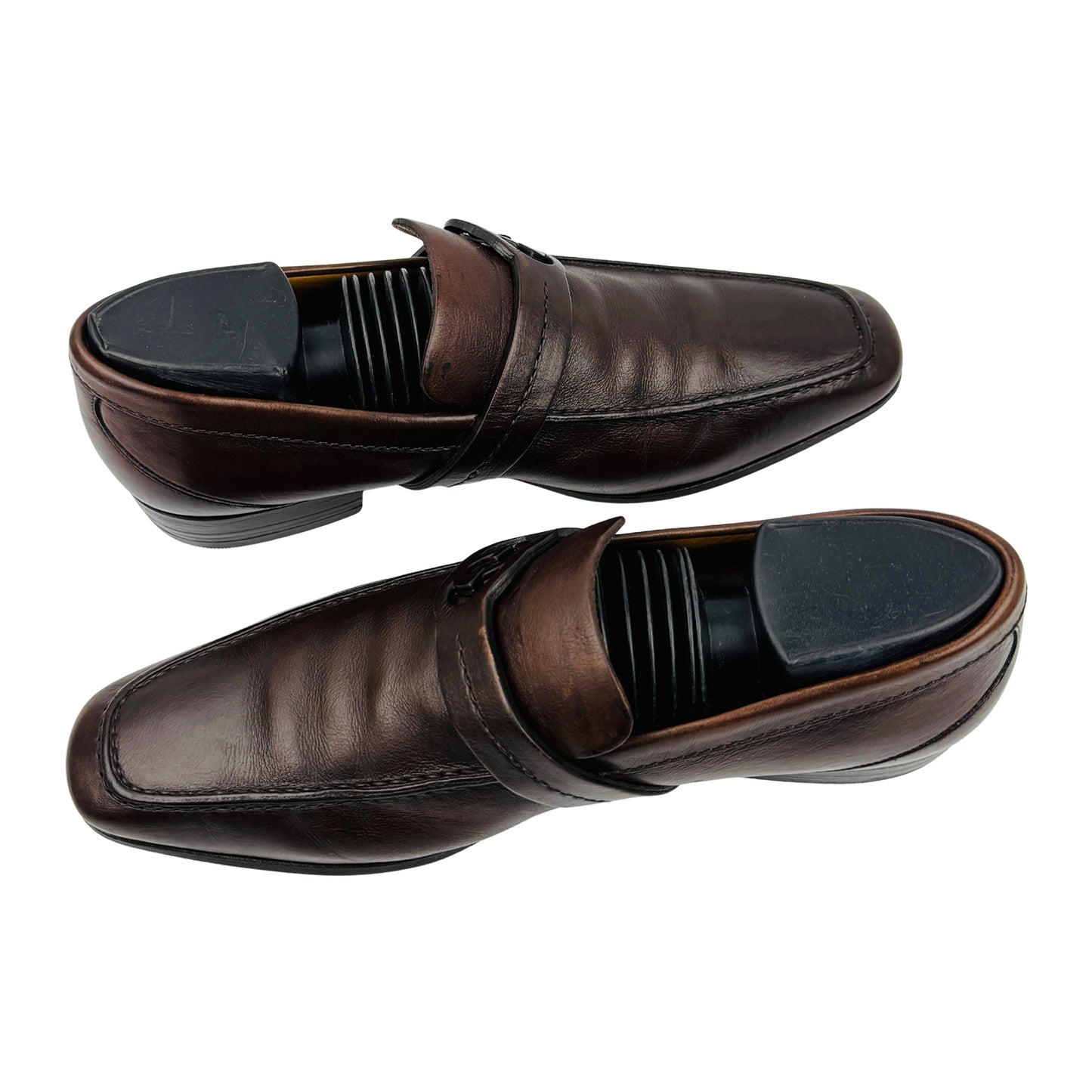 Gucci Interlocking G Dark Brown Leather Loafers (Size 39/39.5)