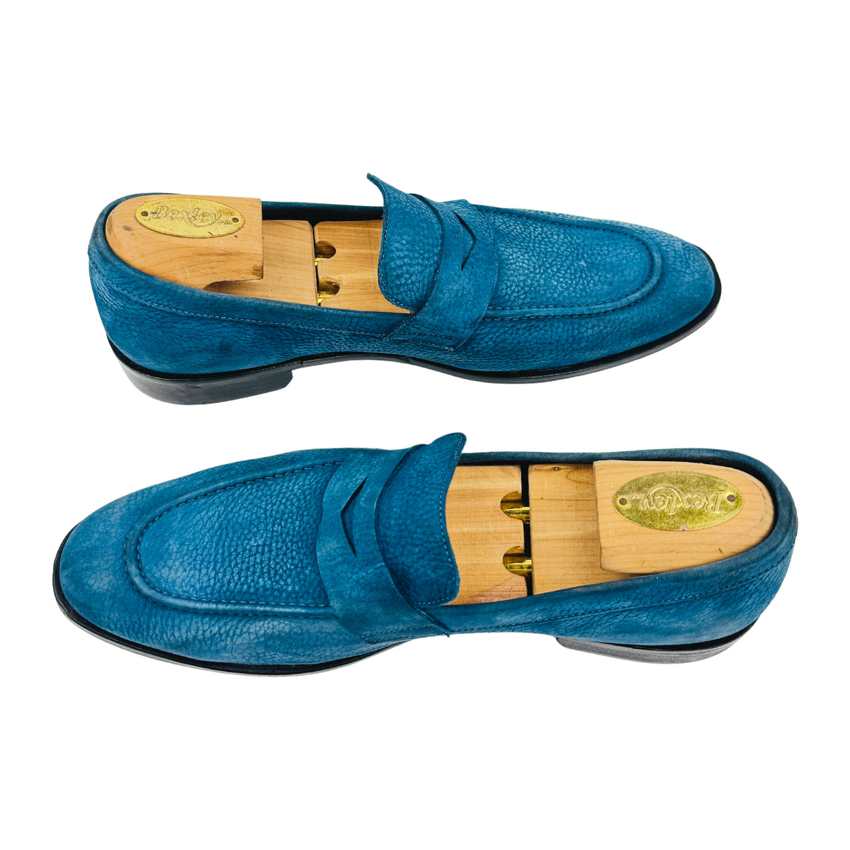 Geox Men's Teal Blue Leather Penny Loafers (Size 42)