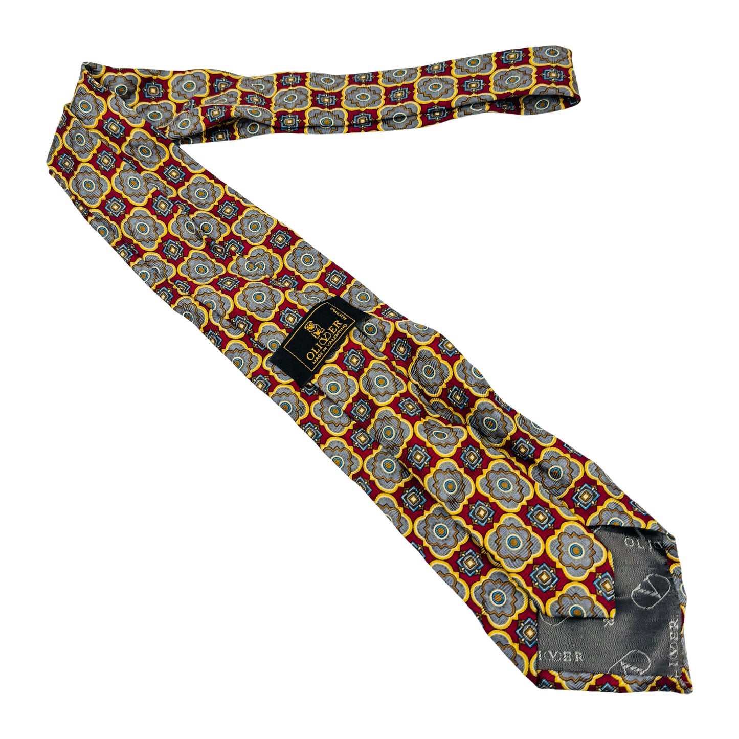 Oliver Burgundy 'Floral Pattern' Tie (Size Regular)