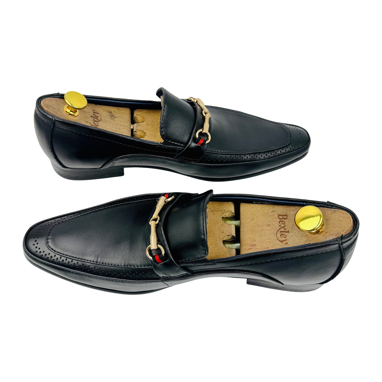 Marco Palo Men's Black Leather Loafers (Size 43)