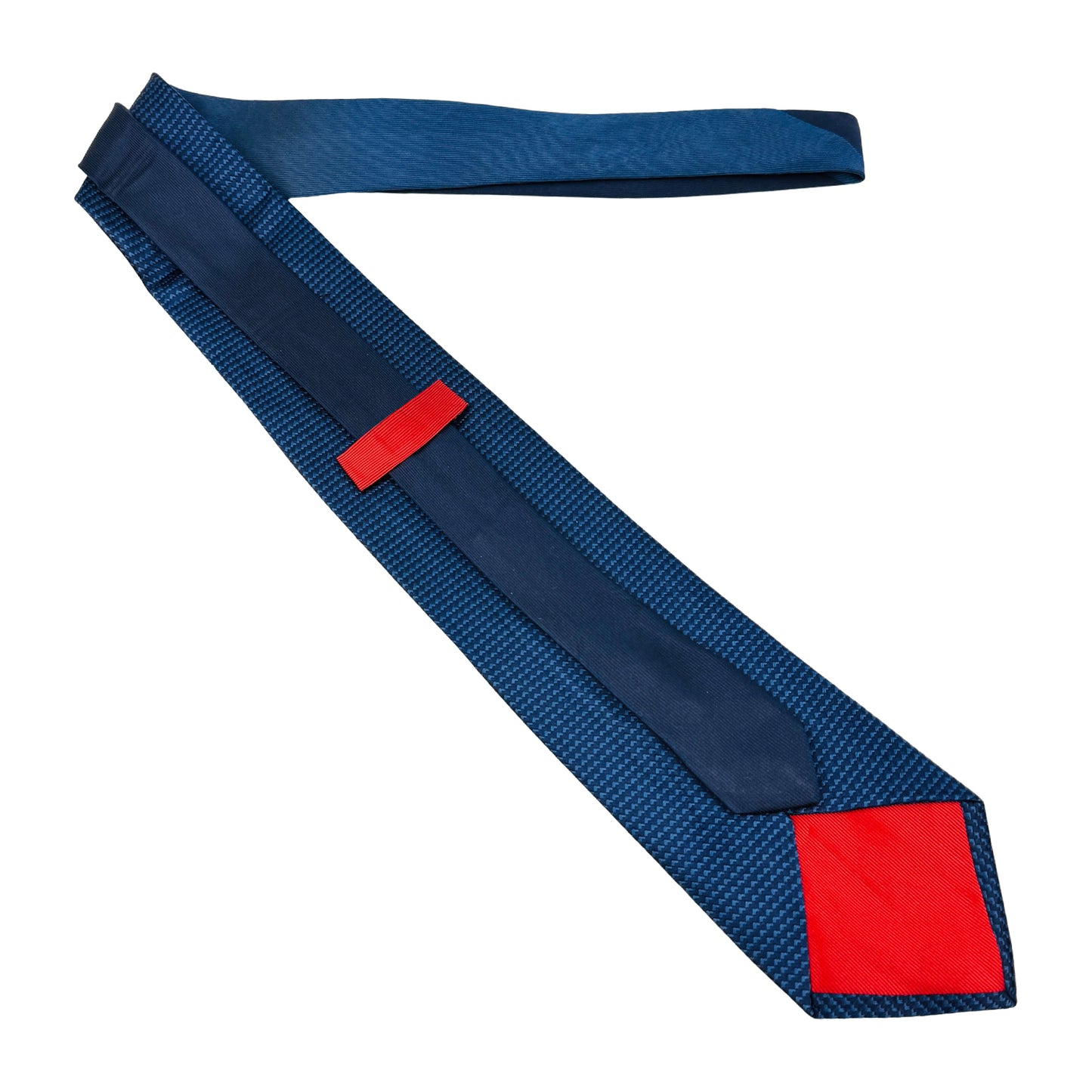 Angelo Litrico Navy Blue 'Geometric Woven Pattern' Tie (Size Regular)