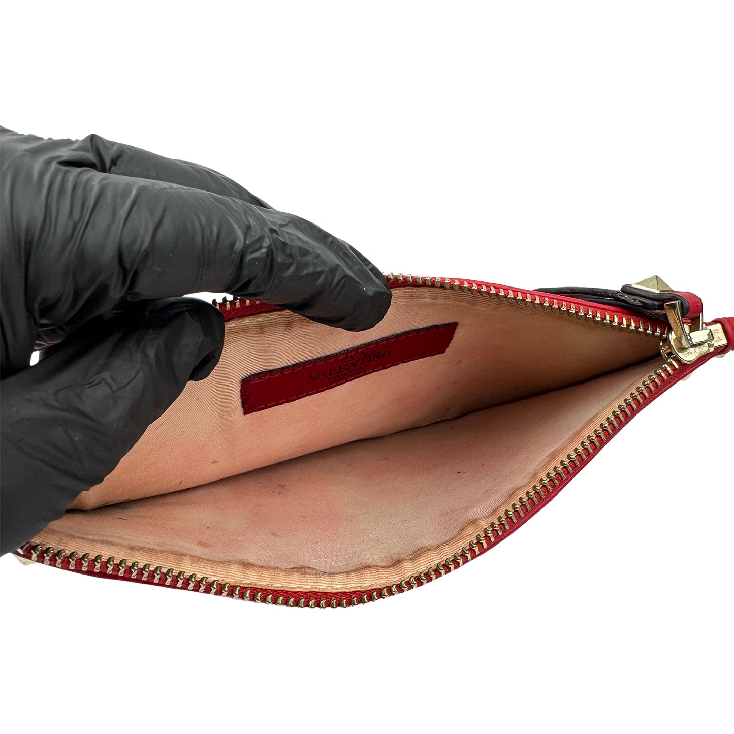 Valentino Garavani Rockstud Red Clutch Bag