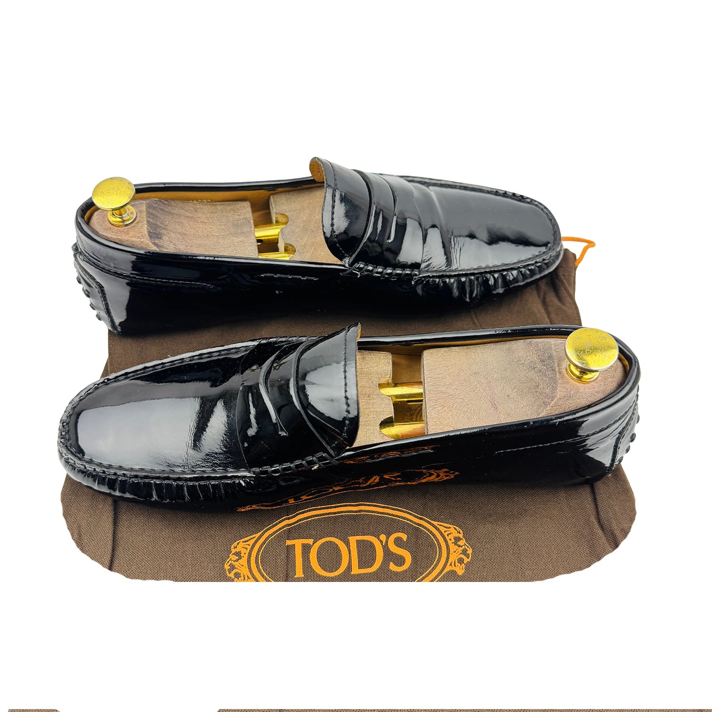 Tod's Gommino Black Patent Leather Driving Loafers (Size 43)