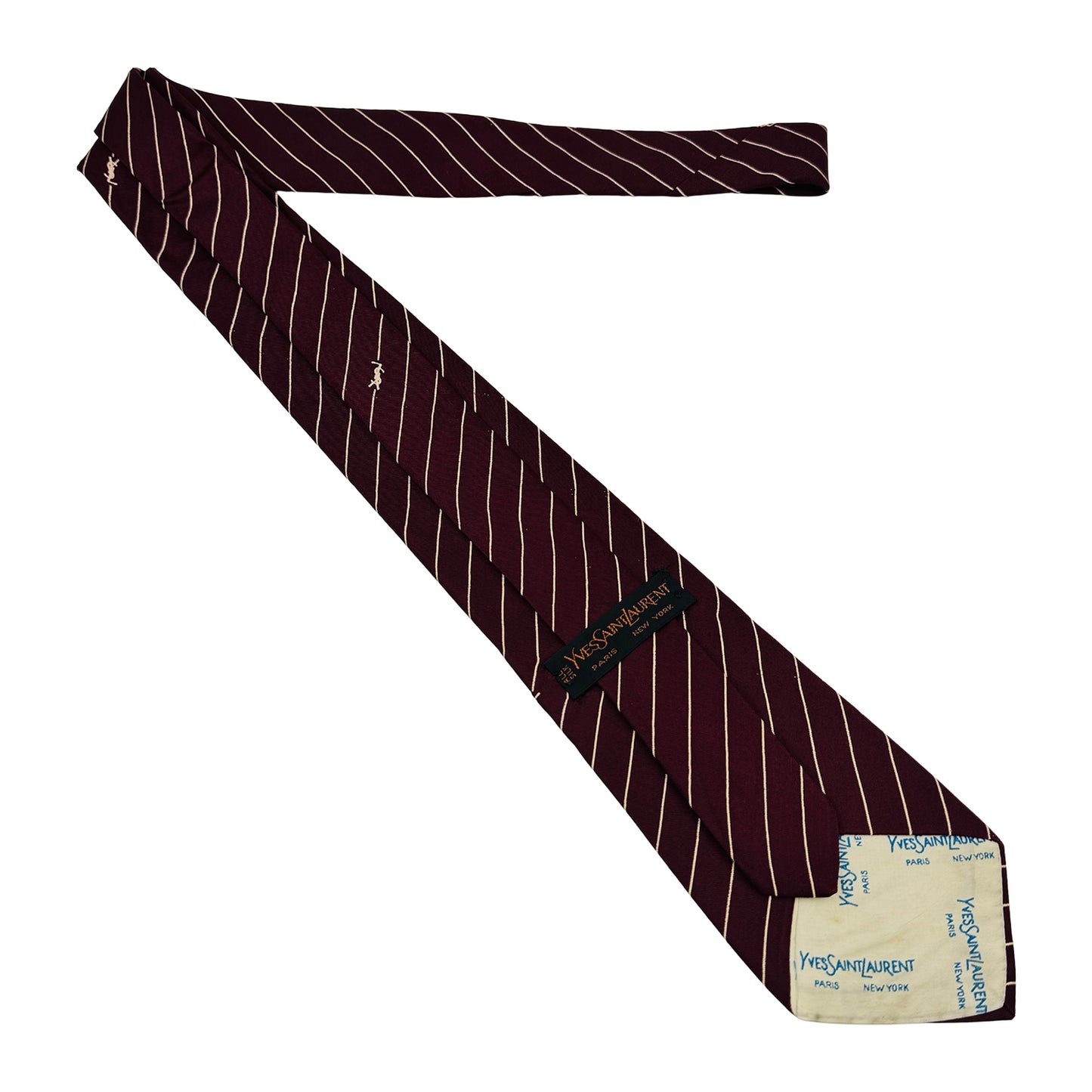 Yves Saint Laurent Burgundy 'Pinstripes' Tie (Size Regular)