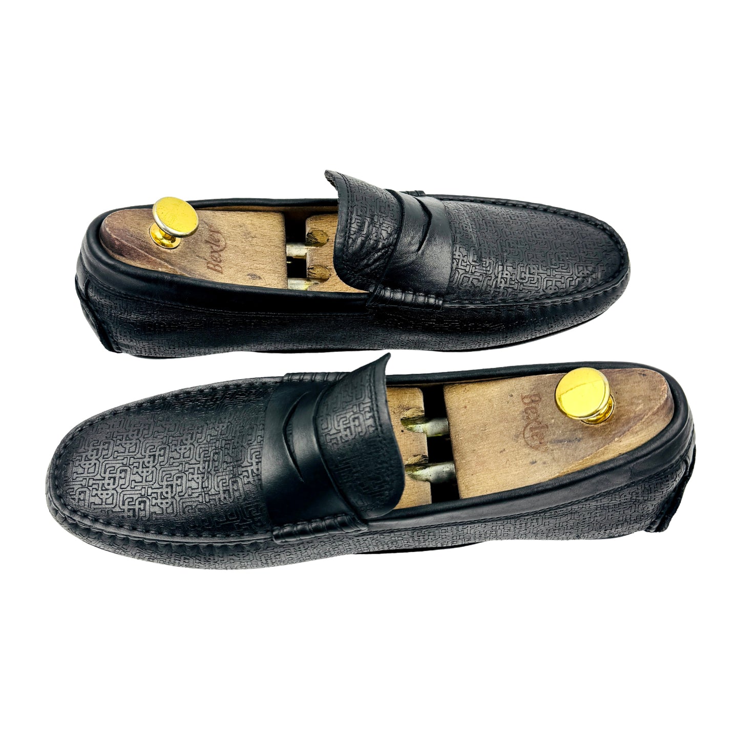 U.S. Polo Assn. Black Textured Leather Loafers (Size 43)