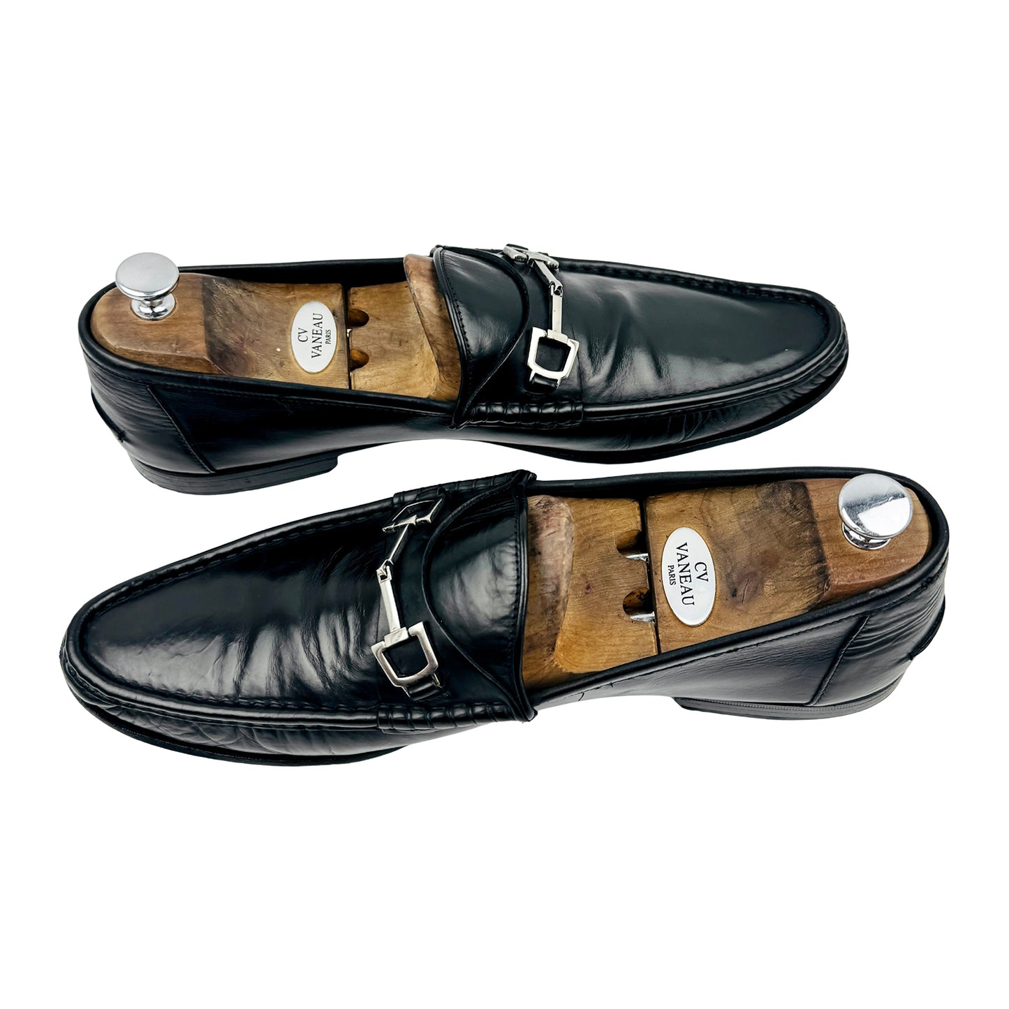 Gucci Men's Black Leather Horsebit Loafers (Size 45)