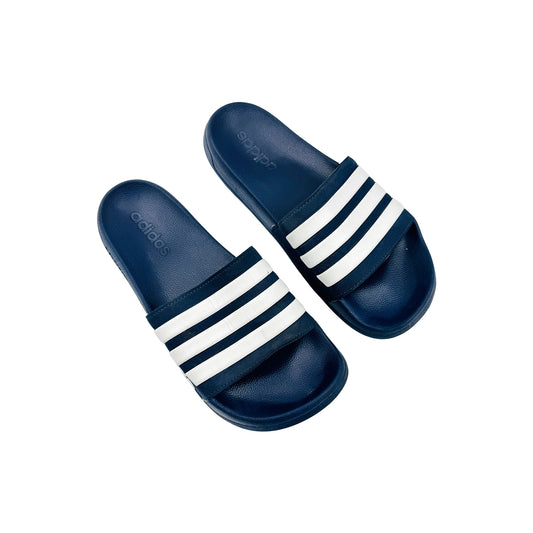 Adidas Men's Adilette 'Navy White' Slides (Size 43) - AQ1703
