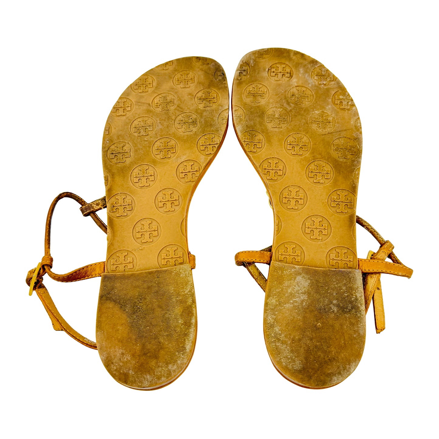 Tory Burch Emmy Leather Flat Sandals (Size 37/37.5)