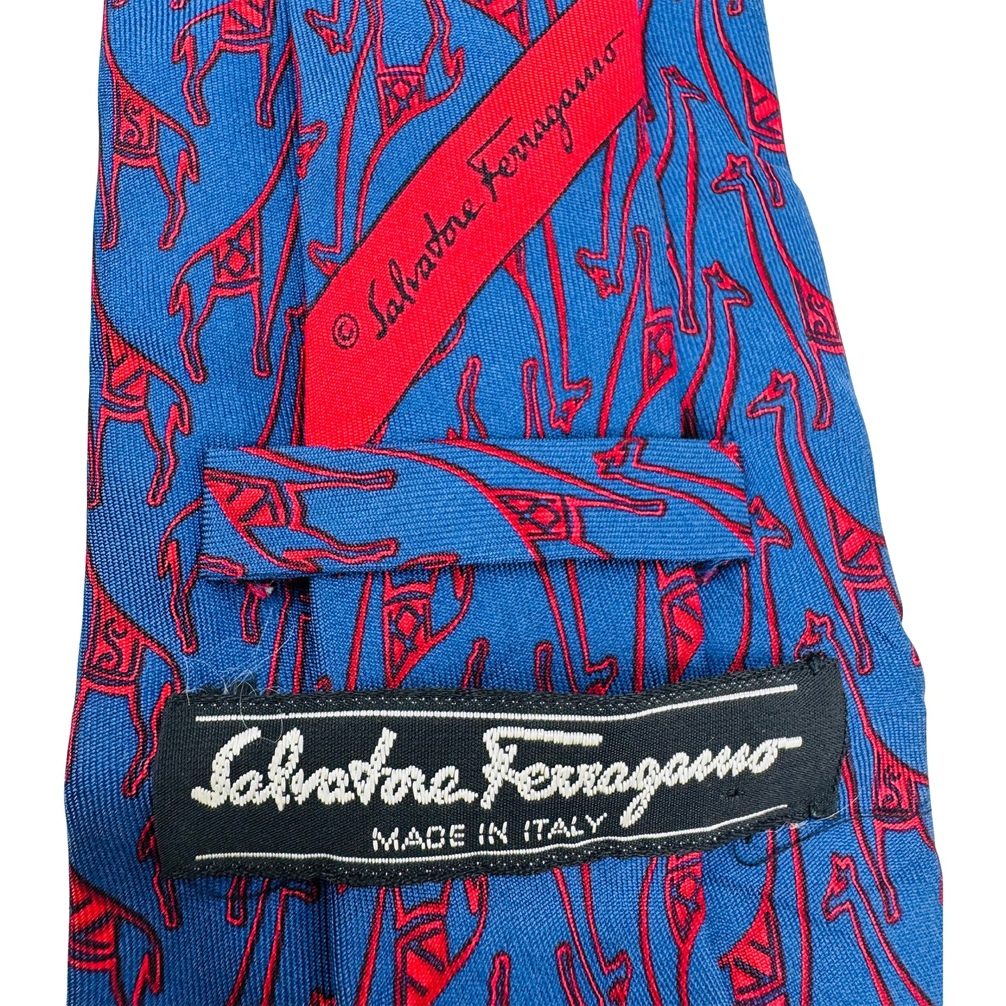 Salvatore Ferragamo Blue 'Animal Motifs' Tie (Size Regular)