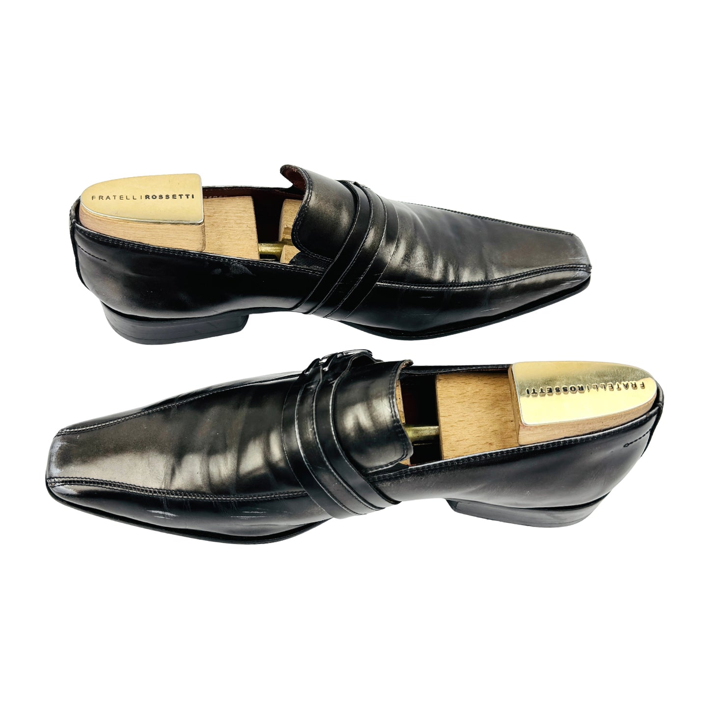 Democrata Men's Black Leather Loafers (Size 44)