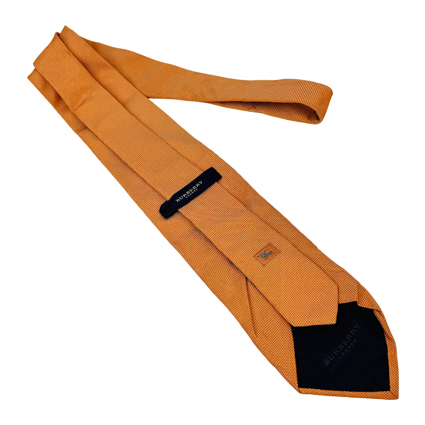 Burberry London Burnt Orange 'Textured Micro-Pattern' Silk Tie