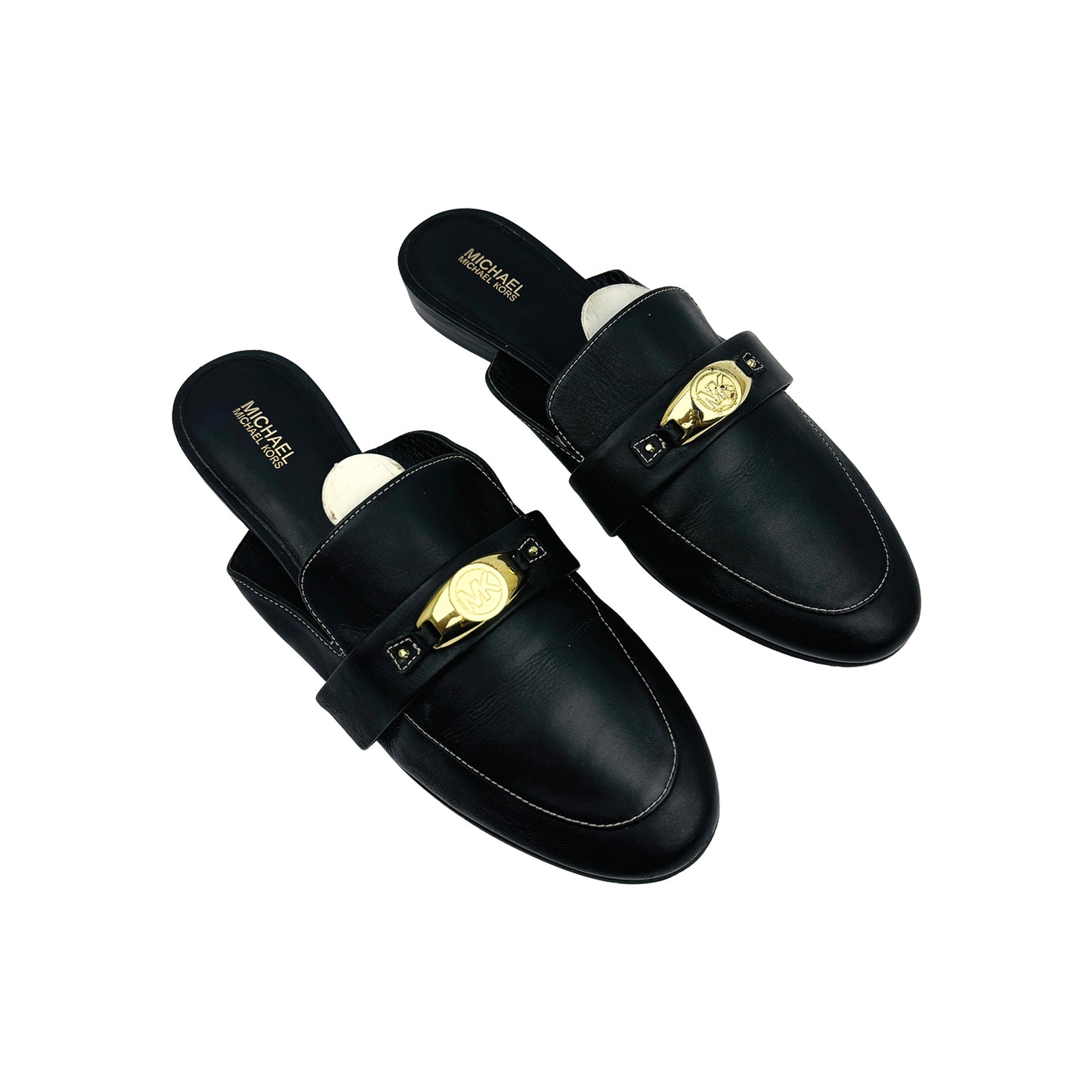 Michael Kors Tilly Black Leather Mules (Size 39)