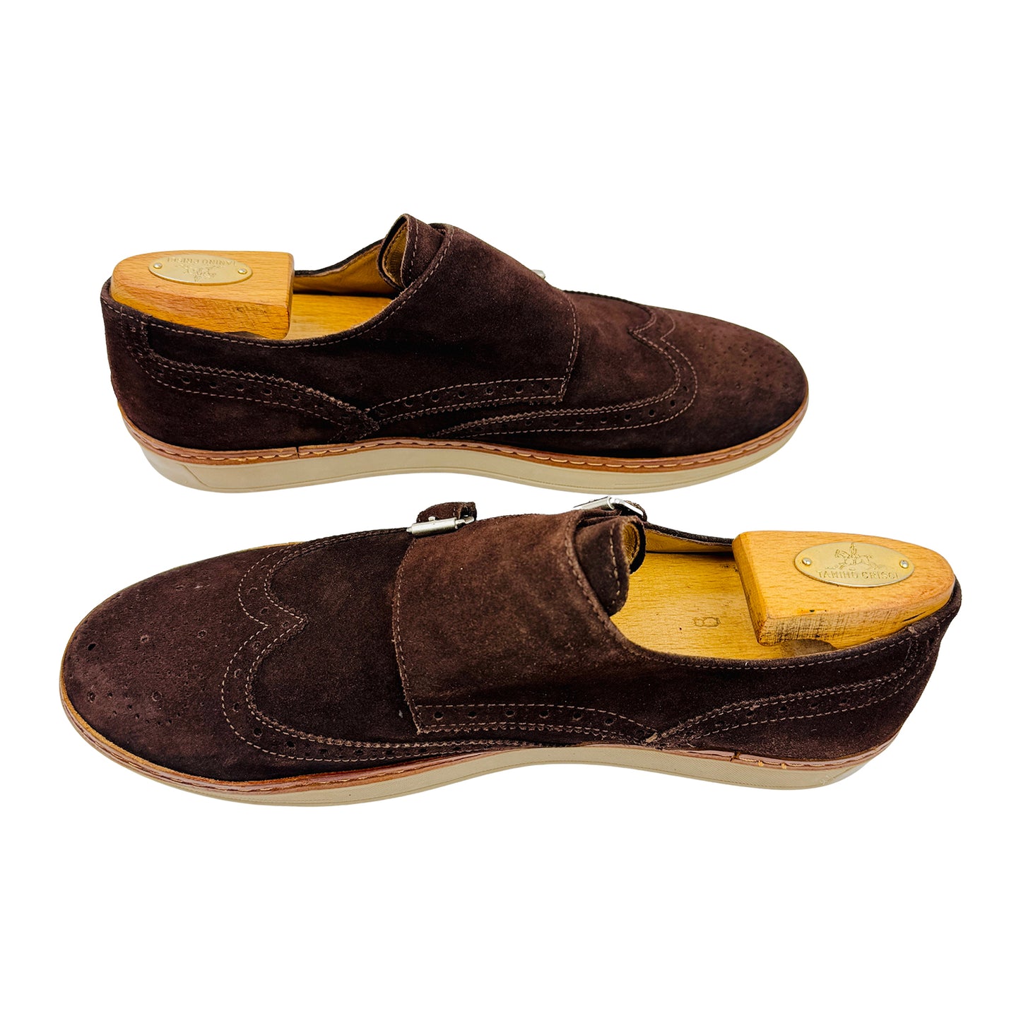 Massimo Dutti Suede Double-Monk Brown Sneakers (Size 43)