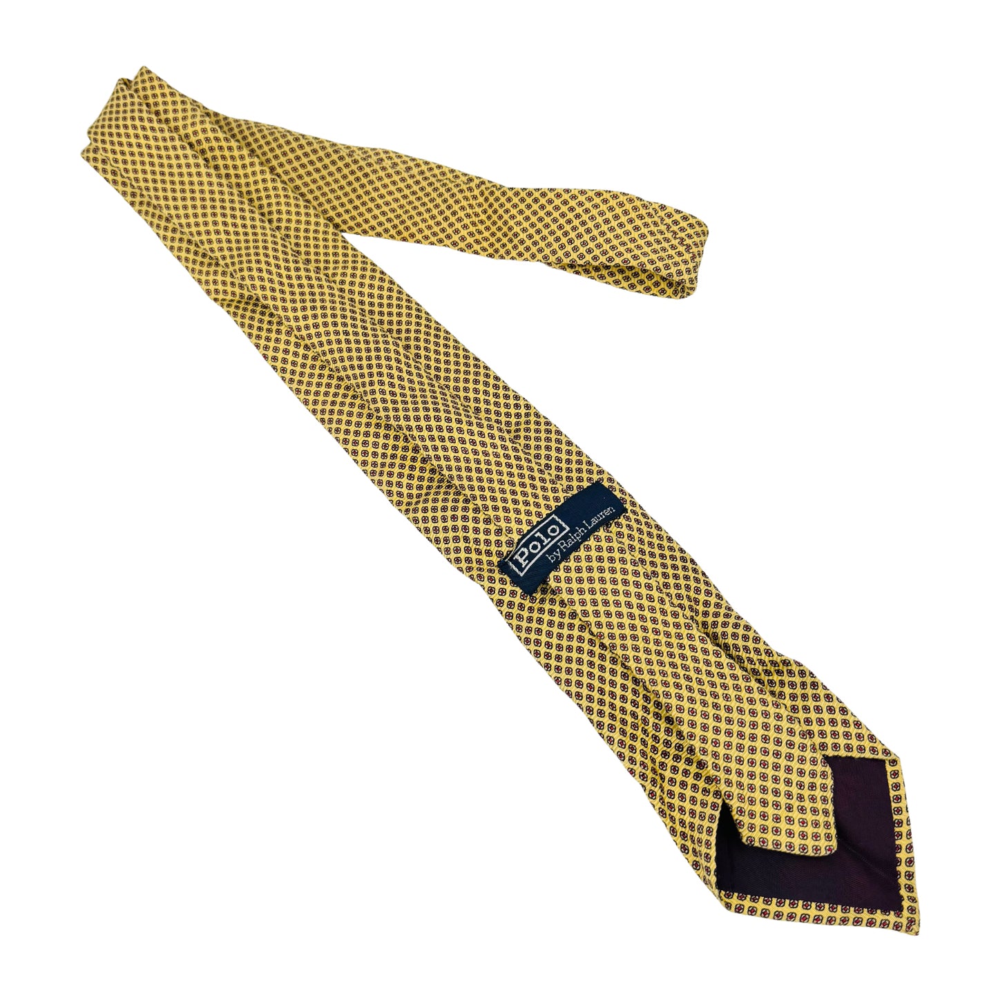Ralph Lauren Polo Mustard 'Geometric Flower Motifs' Tie (Size Regular)