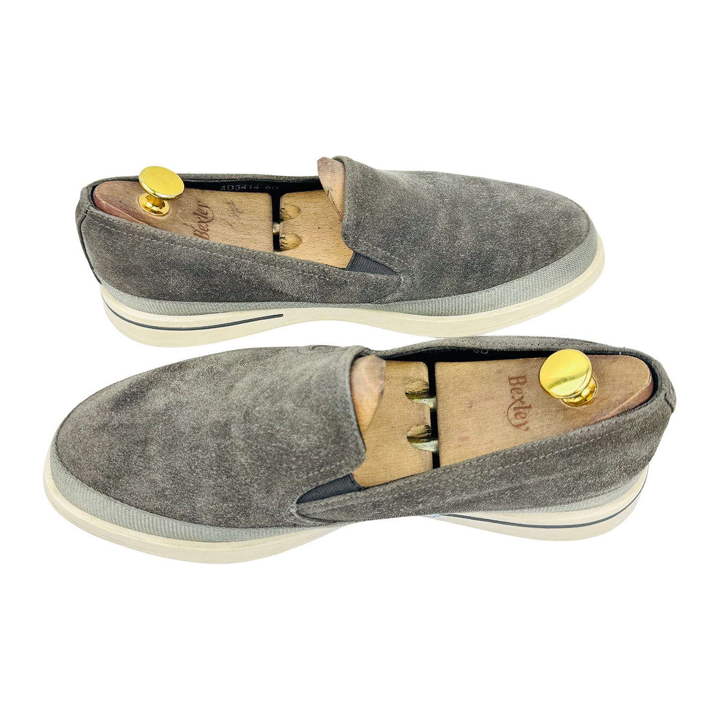 Prada Men's Grey Suede Shoes (Size 42.5)